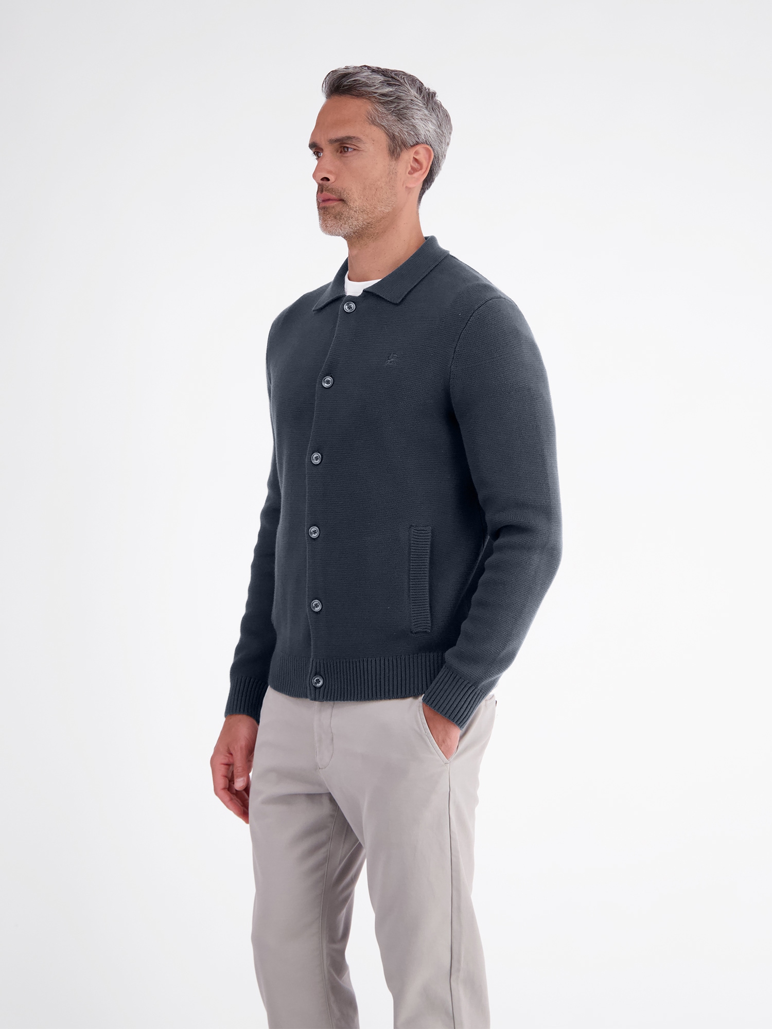 LERROS Strickjacke »Feingerippte Strickjacke im Milano-Stil aus reiner Baumwolle«