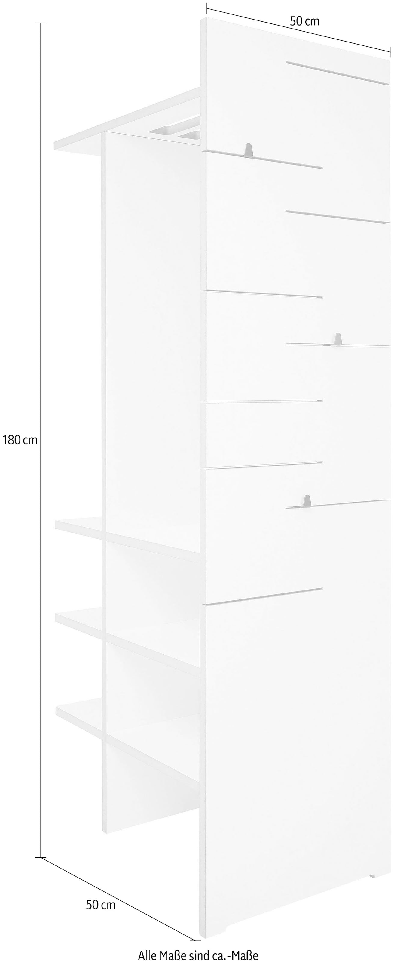 Tojo Garderobe »angeber 500 + 800«, kann frei oder an der Wand stehen, Breite/Höhe: 50/180 cm