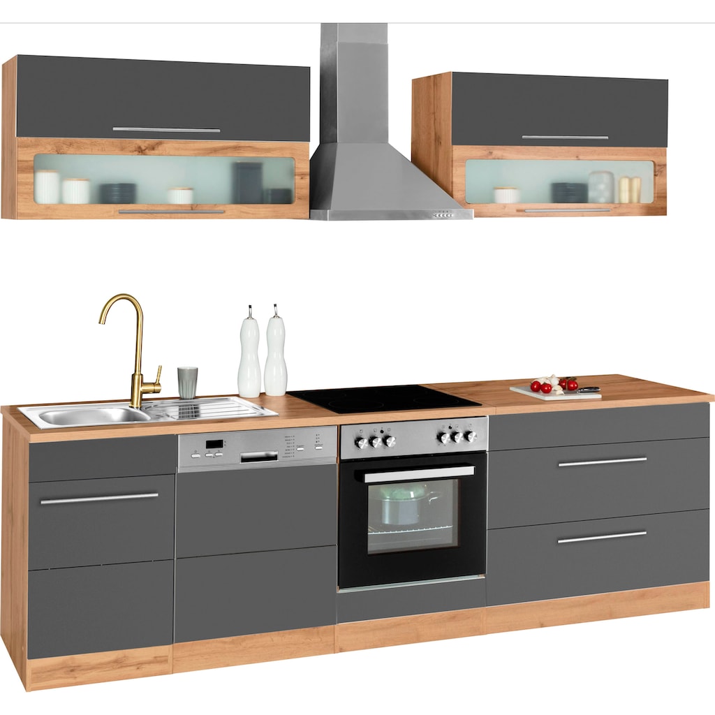 Kochstation Küchenzeile »KS-Wien«, Breite 270 cm, wahlweise mit E-Geräten