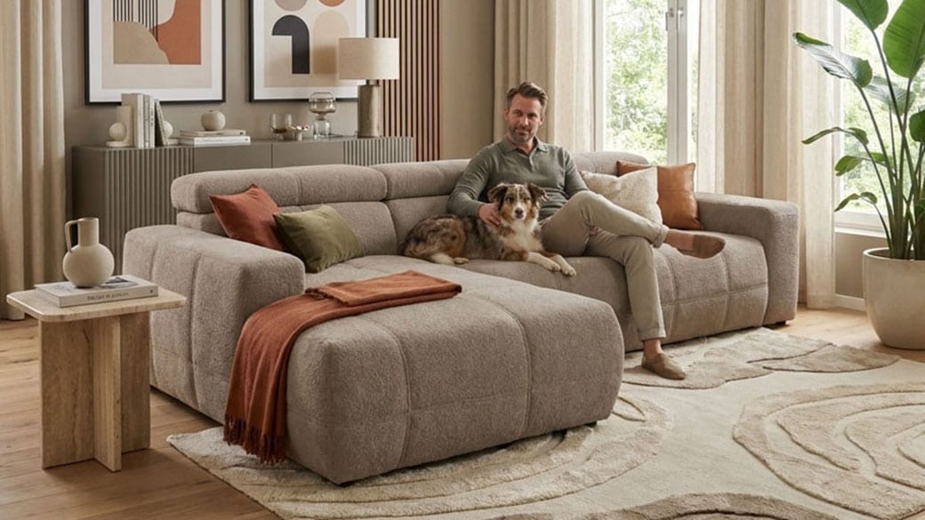 OTTO home Ecksofa "Ballerup 235 x 175 cm, auch mit verstellbarer Sitztiefe" Kopfteile verstellbar, Pet Friendly Bezug, L-Form