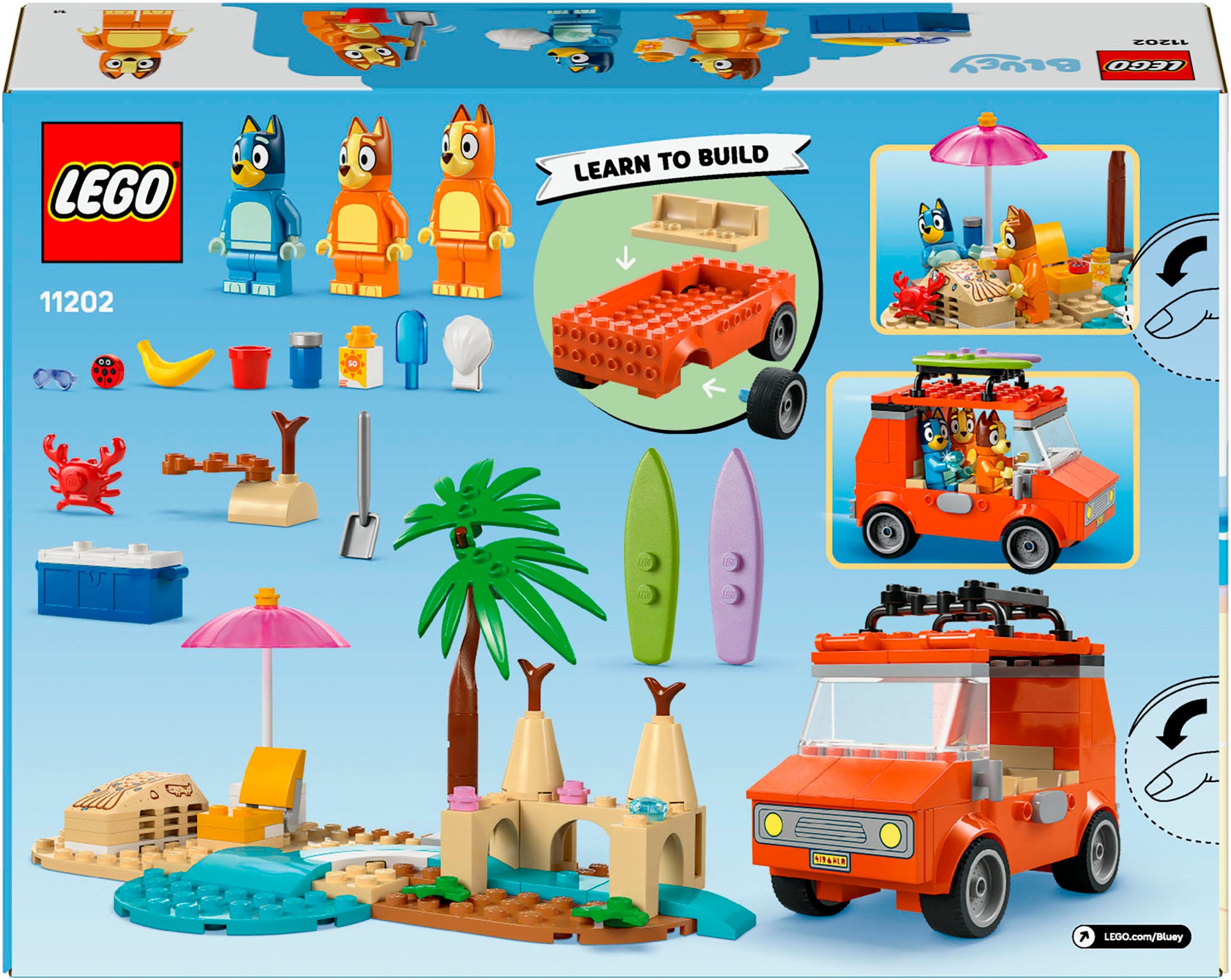 LEGO® Konstruktionsspielsteine »Blueys Strandausflug (11202), LEGO Bluey«, (133 St.), Made in Europe