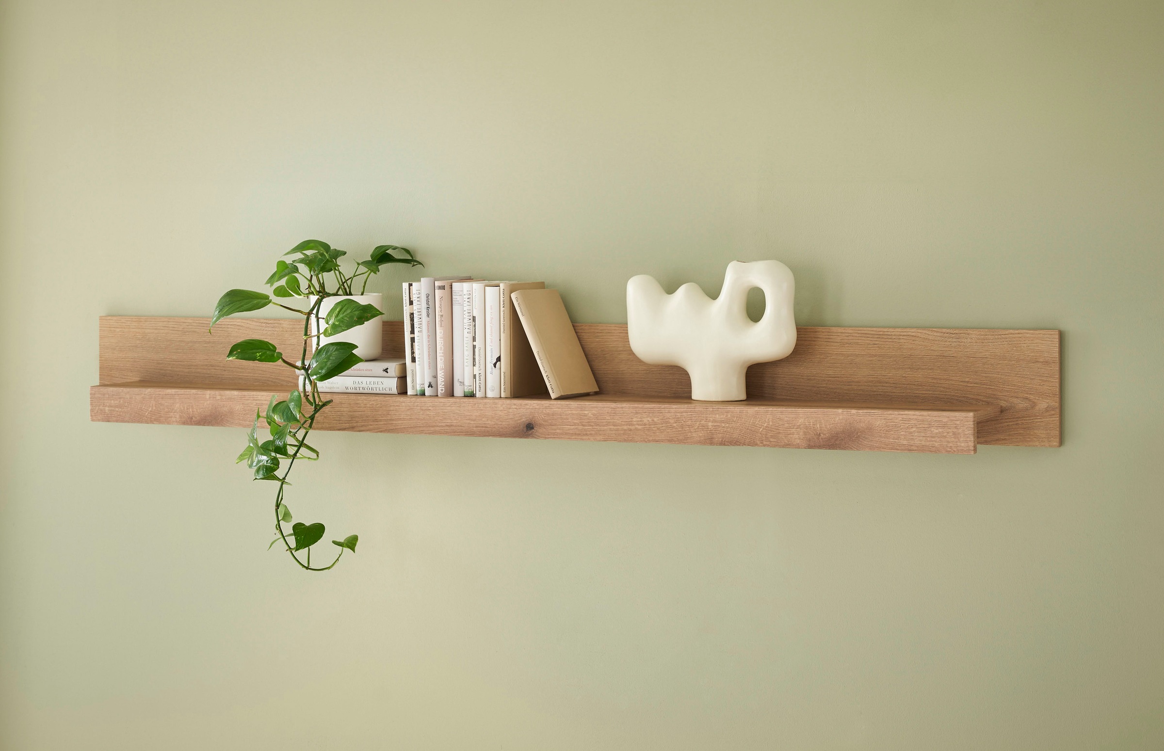 INOSIGN Wohnwand »Cantara, moderne Anbauwand, Wohnzimmer-Set, in Eiche Evoke oder Weiß«, (Set, 4 St.), enthält zwei Vitrinen, ein Lowboard und ein Wandboard