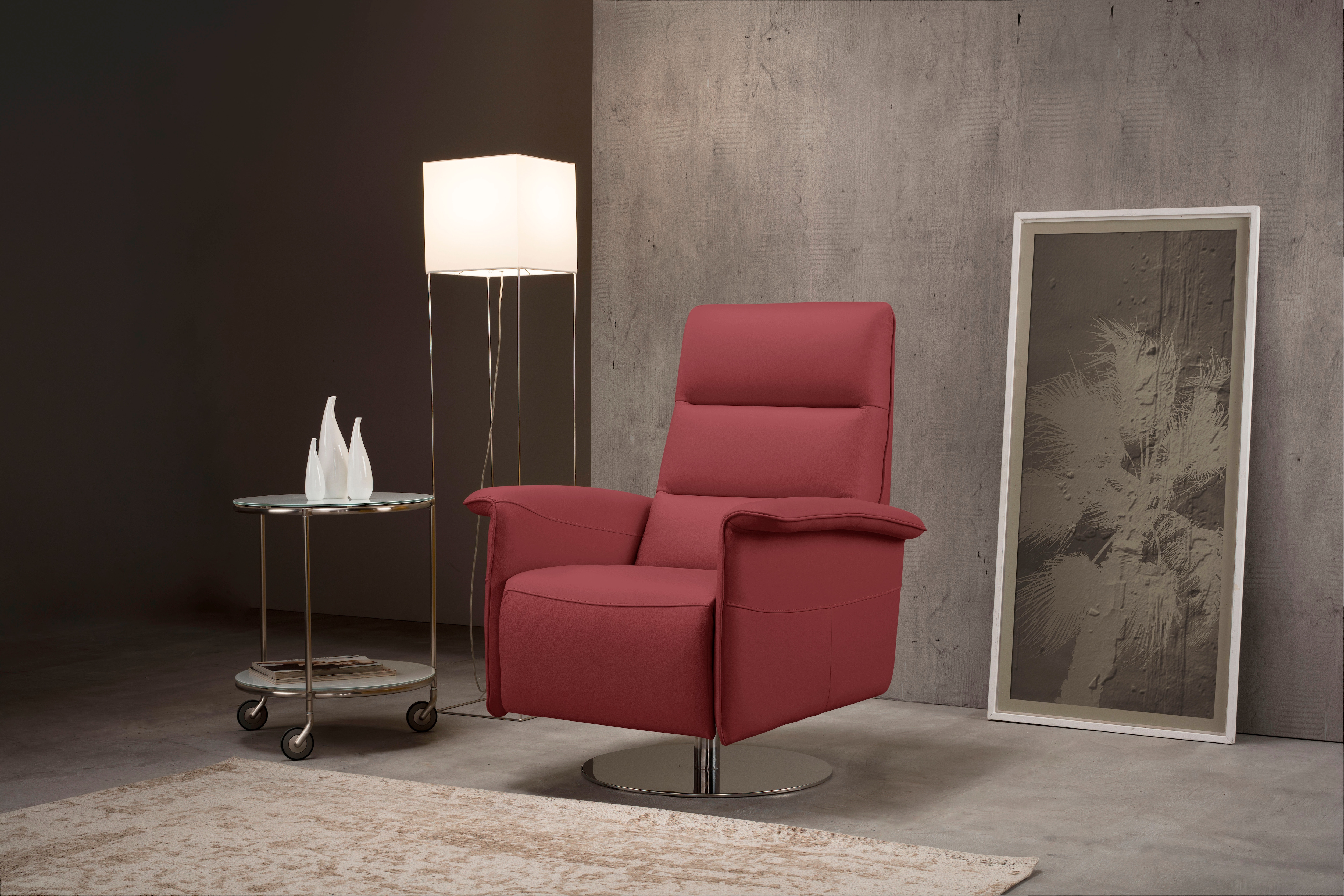 Egoitaliano Sessel "Kelly Designsessel, Clubsessel & Relaxsessel, bequem, zeitlos elegant" drehbar, manuelle Relaxfunktion mit Push-Back-Mechanismus