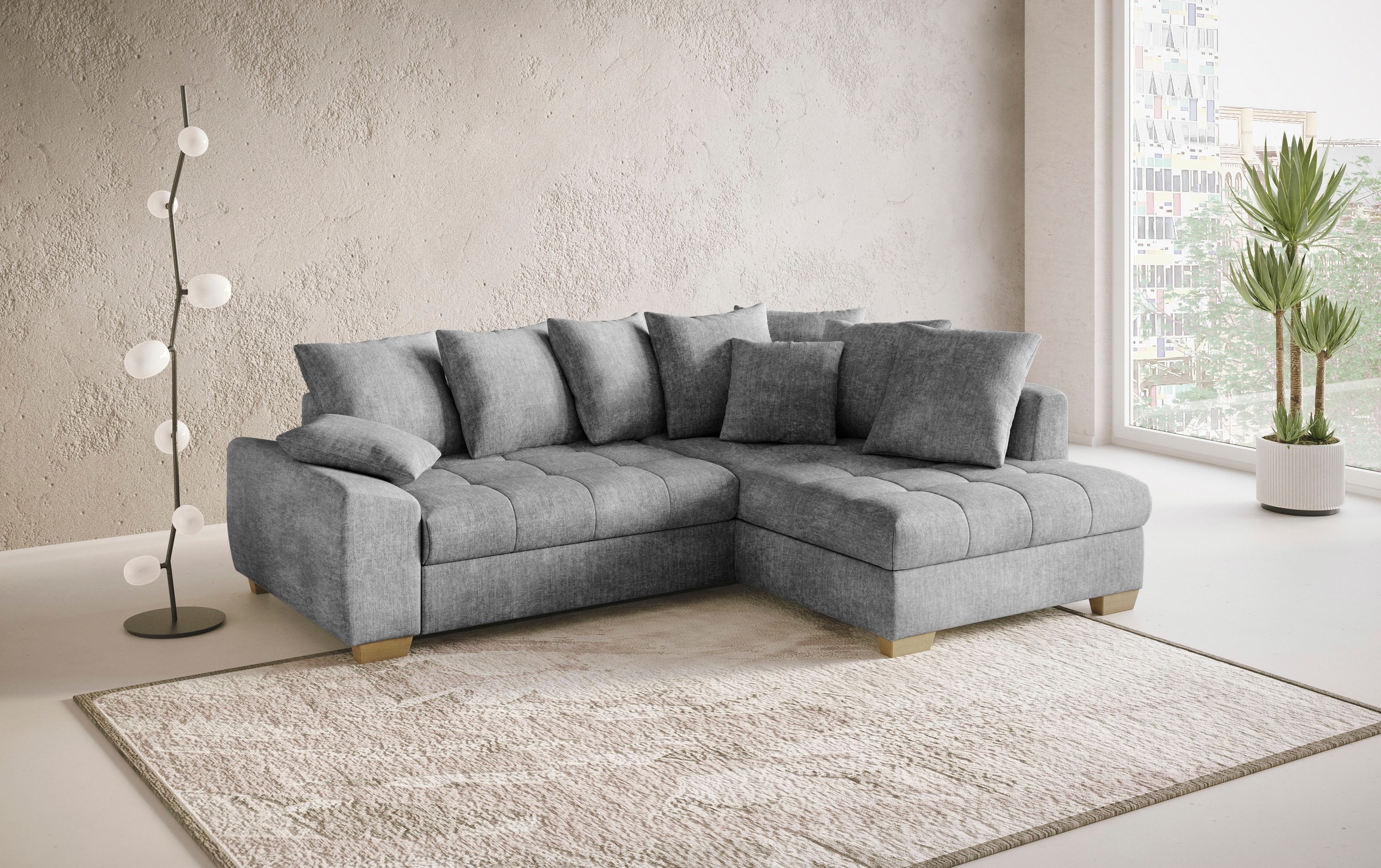 Mr. Couch Ecksofa »Nikita II, L-Form«, Wahlweise mit Kaltschaum, EasyBett, Bettkasten