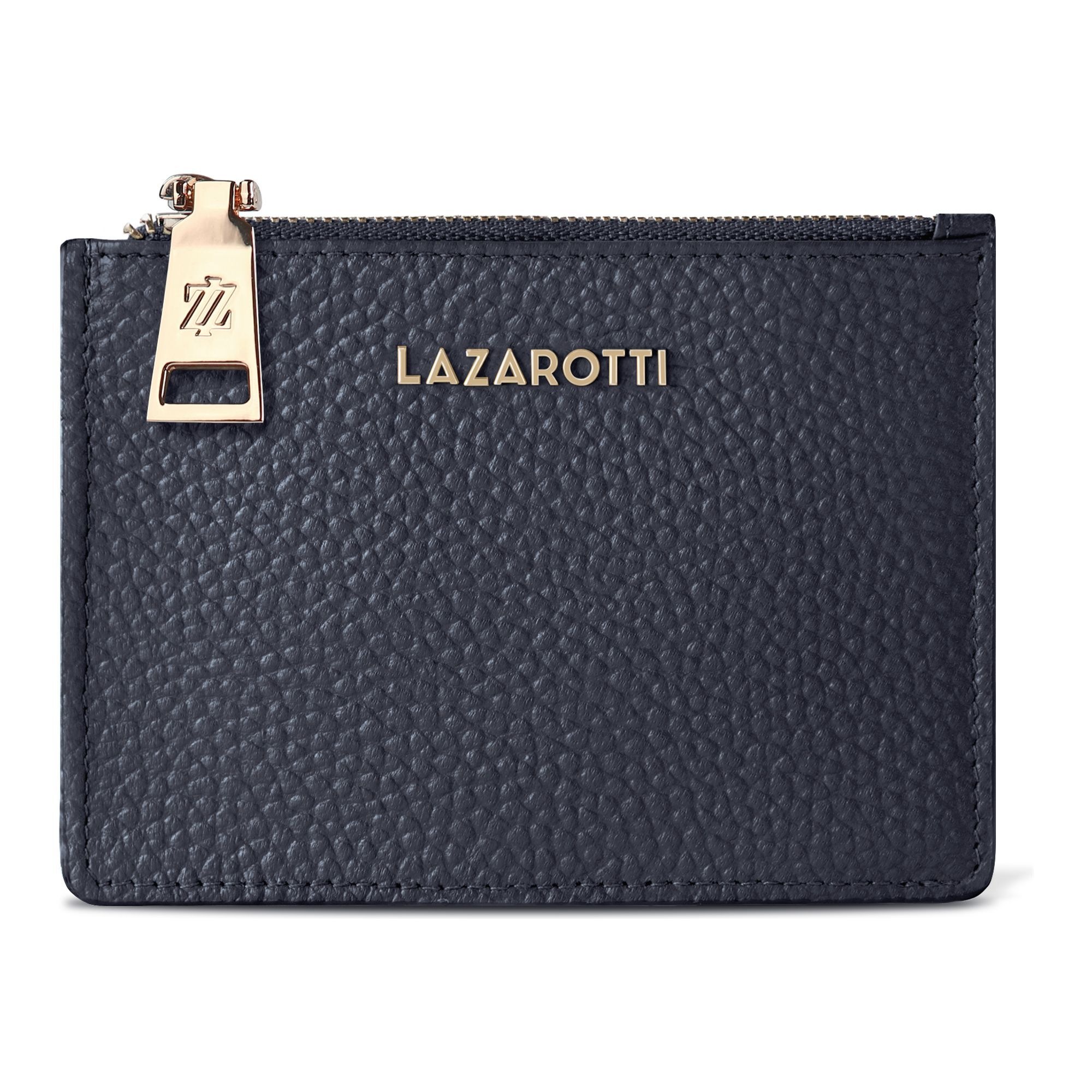 LAZAROTTI Damen Kartenetui "Bologna Leather Schlüsseletui Cardholder RFID Leder 11,5", blau, Leder, Kleinlederwaren