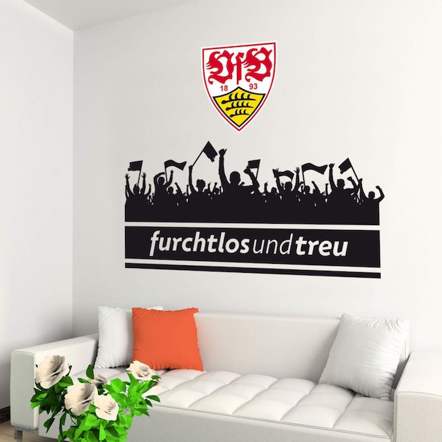 Wall-Art Wandtattoo »VfB Stuttgart Fans mit Logo«, (1 St.) bestellen | BAUR