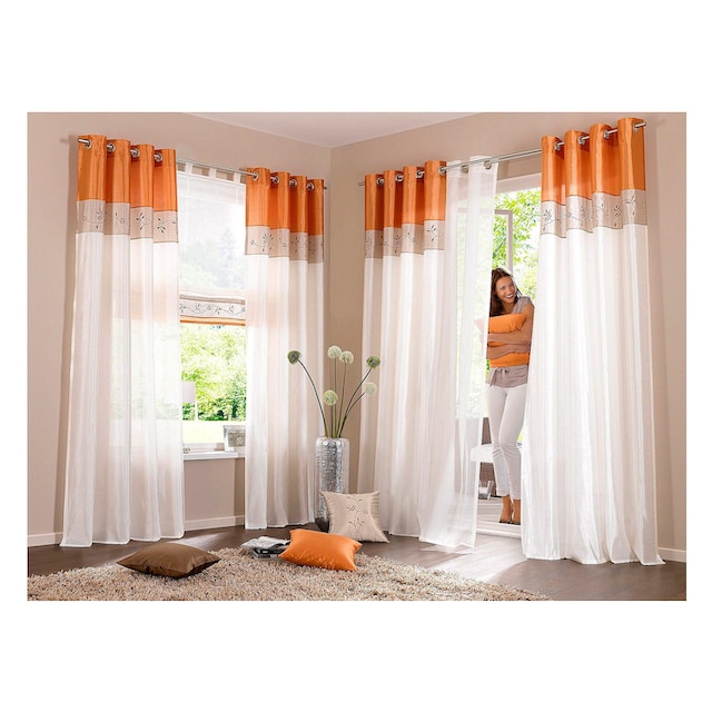 my home Vorhang »Sorel«, (1 St.), Gardine, Fertiggardine, halbtransparent  auf Rechnung | BAUR