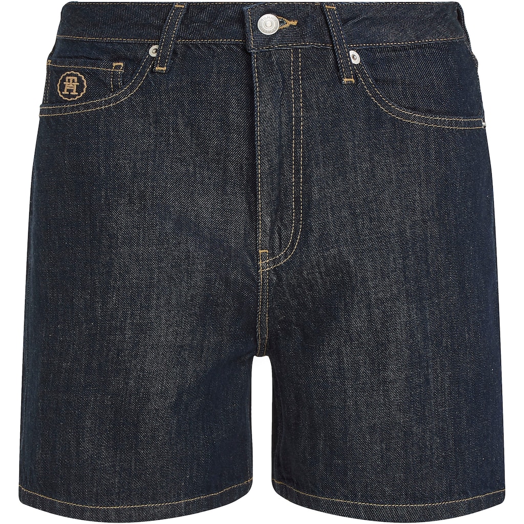 Tommy Hilfiger Shorts »SMD DNM STRAIGHT SHORT HW LINA«, mit Kontrastnähten