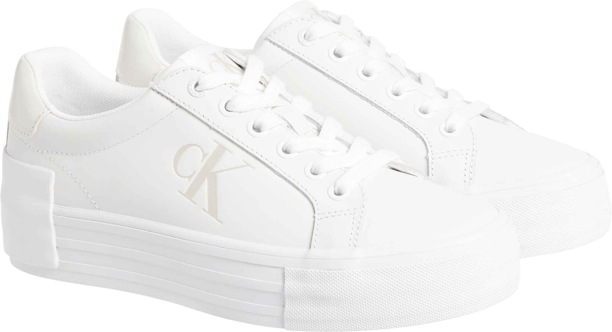 Calvin Klein Jeans Plateausneaker "VULC FLATFORM LOW MG LTH", Halbschuh, Freizeitschuh, Sneaker mit seitlichem CK-Logo