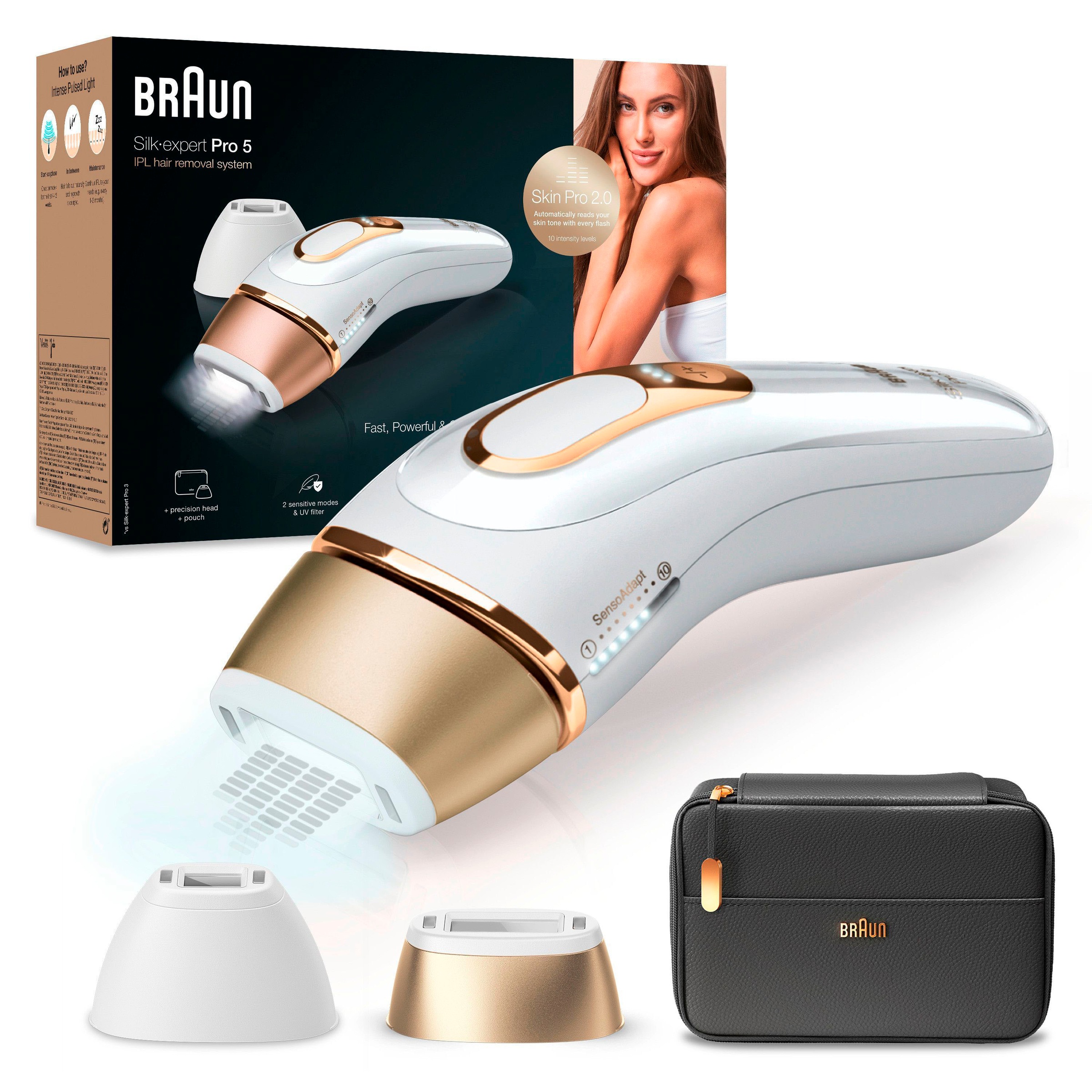 Braun IPL-Haarentferner »Silk-expert Pro IPL PL5140«, 400.000 Lichtimpulse, Skin Pro 2.0 Sensor