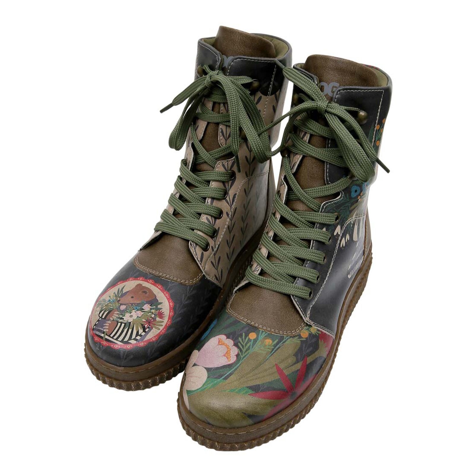 DOGO Schnürboots "Future Boots Bear And Flowers Damen Boots / Female", Vega günstig online kaufen