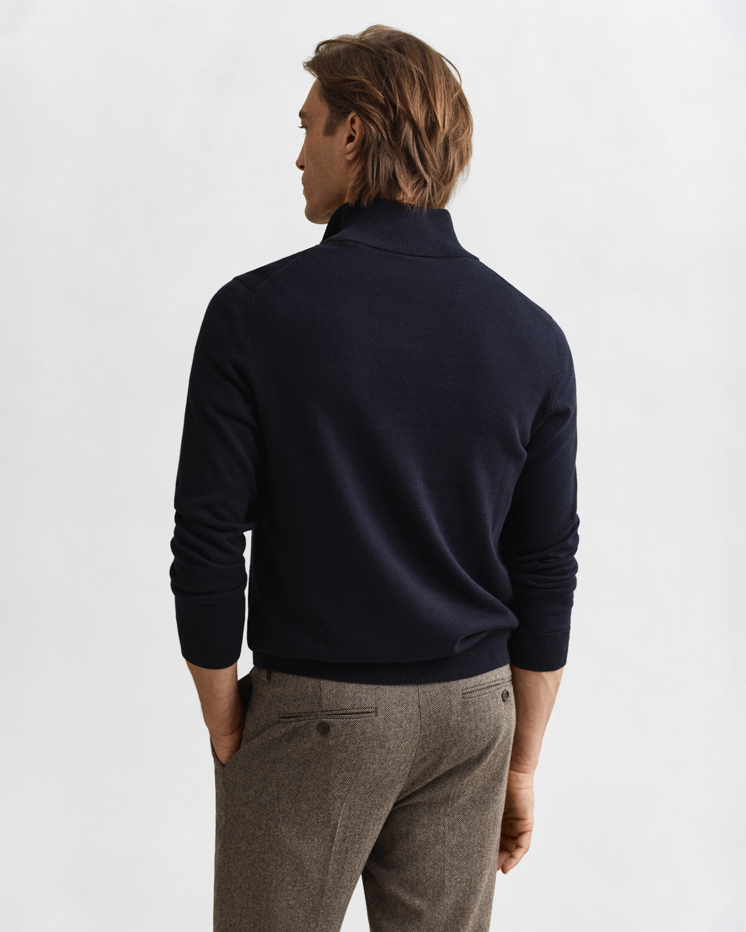 Gant Troyer »CLASSIC COTTON HALF ZIP«, mit gerippten Details
