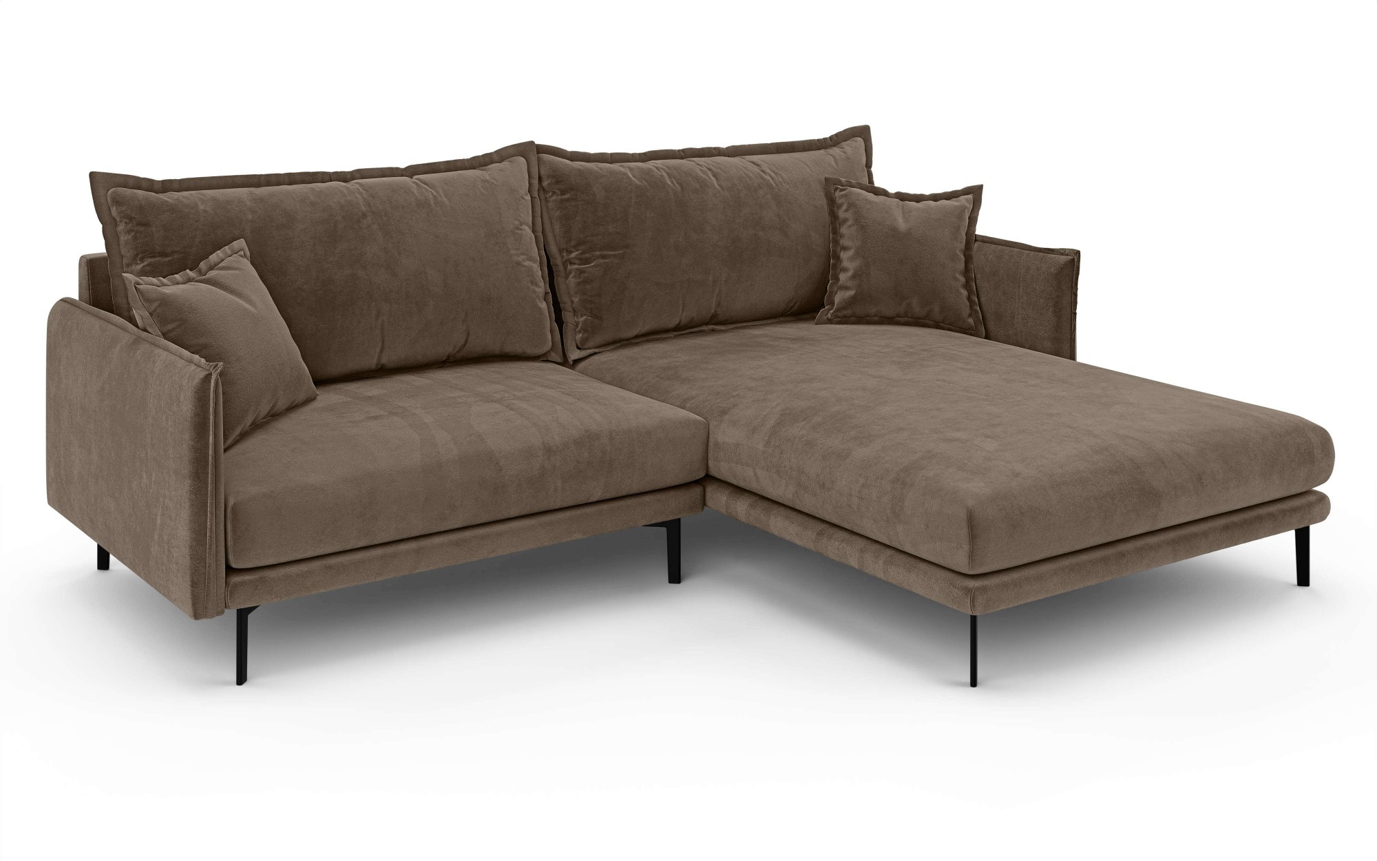Ecksofa HOME AFFAIRE "ALEXANDRIA mit Recamiere rechts oder links bestellbar, moderne Bezüge", grau (taupe), B:246cm H:86cm T:190cm, 100% Polyester, Sofas, Ecksofa, L-Form mit Wellenunterfederung, Maße: B/H/T 246/86/190 cm 3