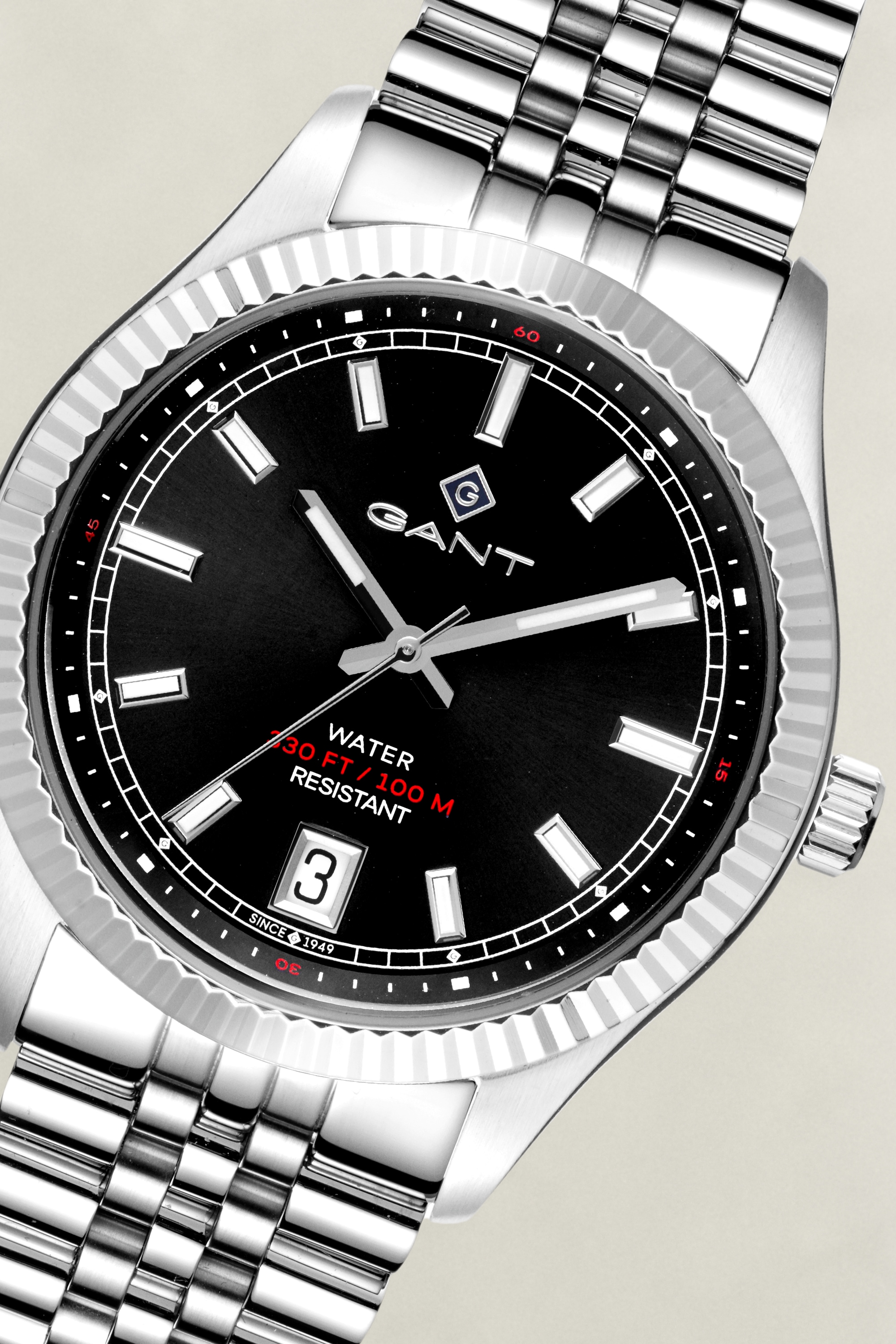 Gant Quarzuhr »Sussex« Armbanduhr, Herrenuhr, Edelstahlarmband, analog, Tag
