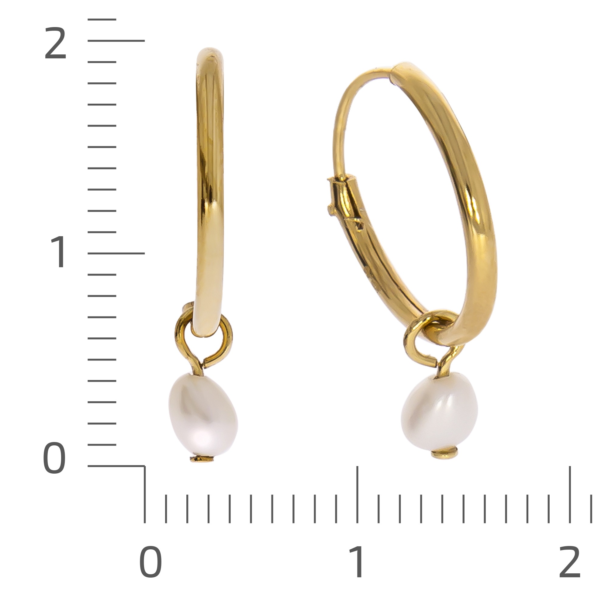 Zeeme Paar Creolen »Silber 925 vergoldet mit weißen Perlen 3x5mm«
