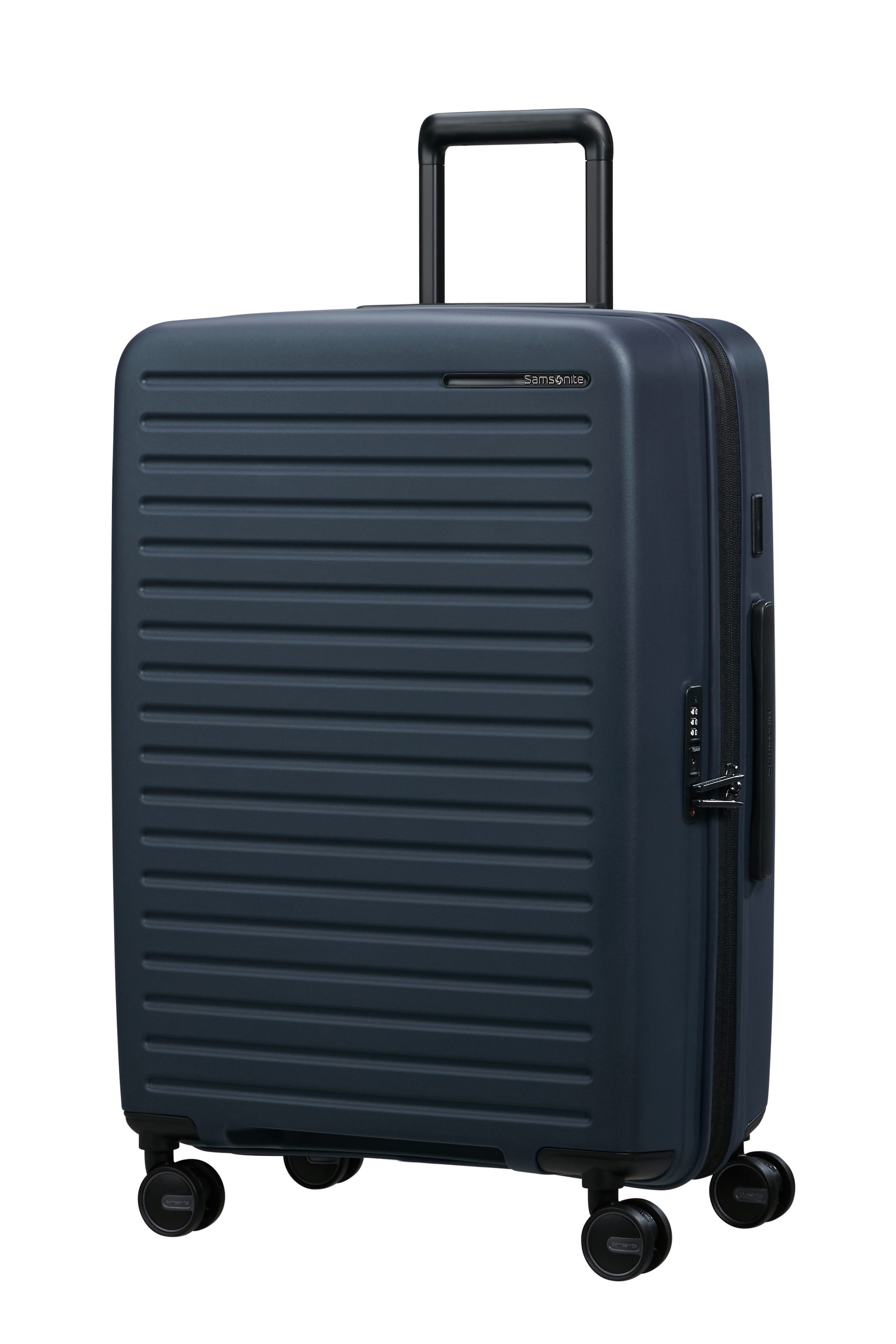 Samsonite Hartschalen-Trolley "RESTACKD" 71 l 4 Rollen mit fester Trennwand und verstellbaren Packgurten