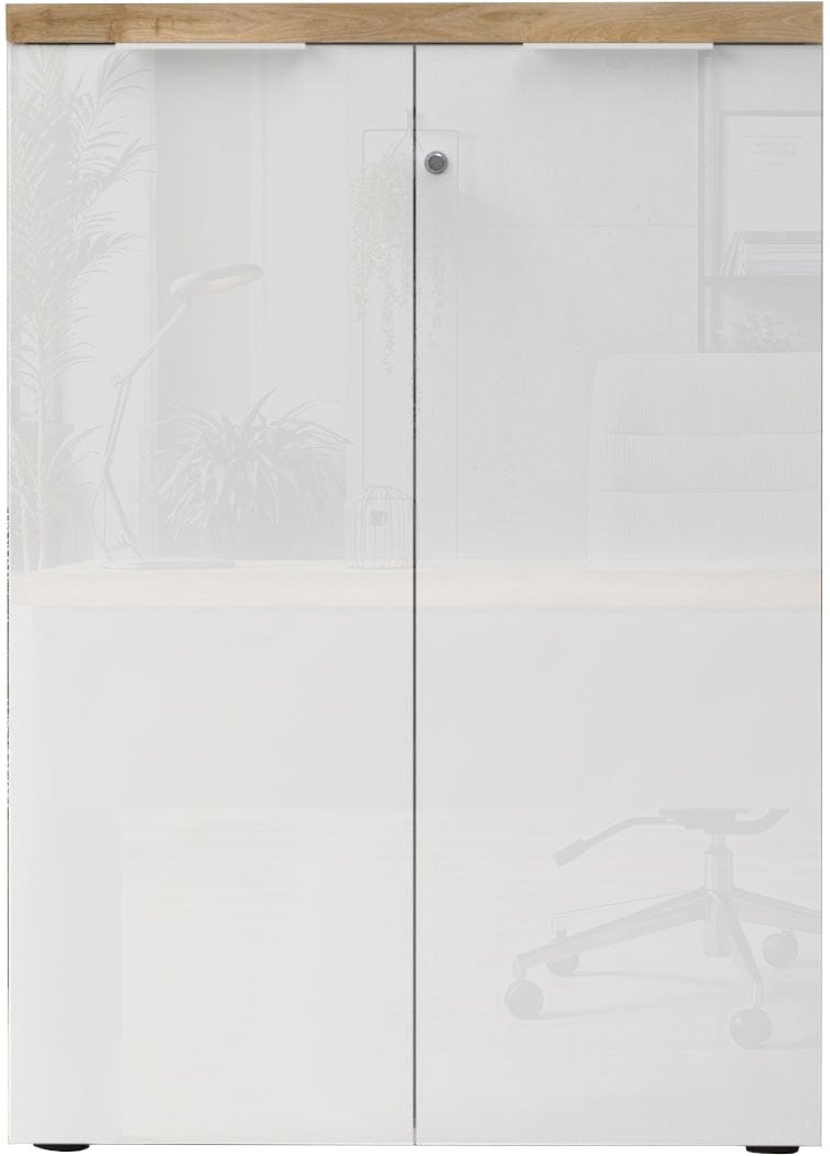 INOSIGN Aktenschrank »Easy H 115 cm, Büroschrank, Mehrzweckschrank mit 2 Türen« Metallgriffe, Top 38 mm stark