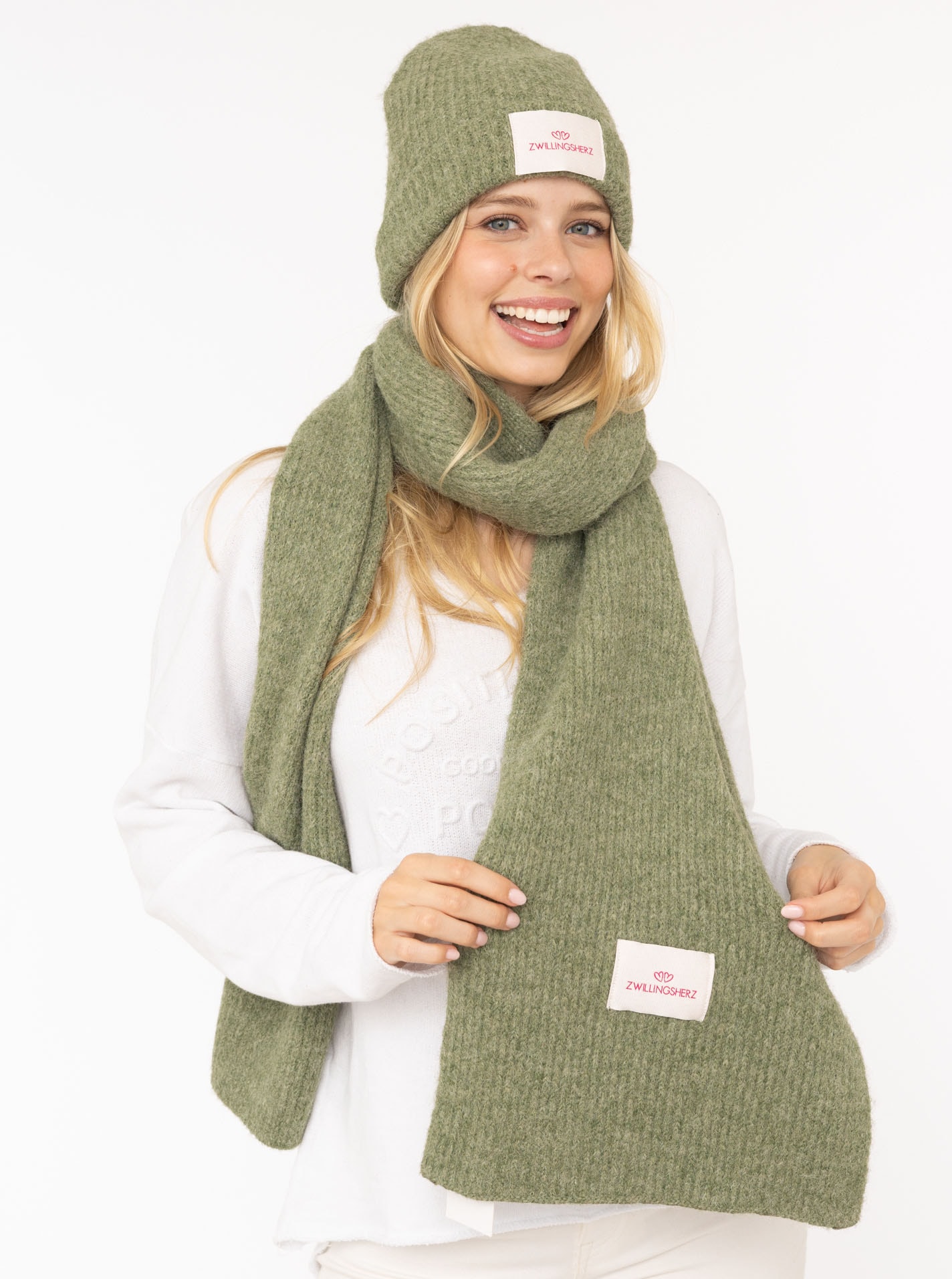 Zwillingsherz Strickmütze ""Zwillingsherz Patch"", gerippt, mit Wolle und U günstig online kaufen