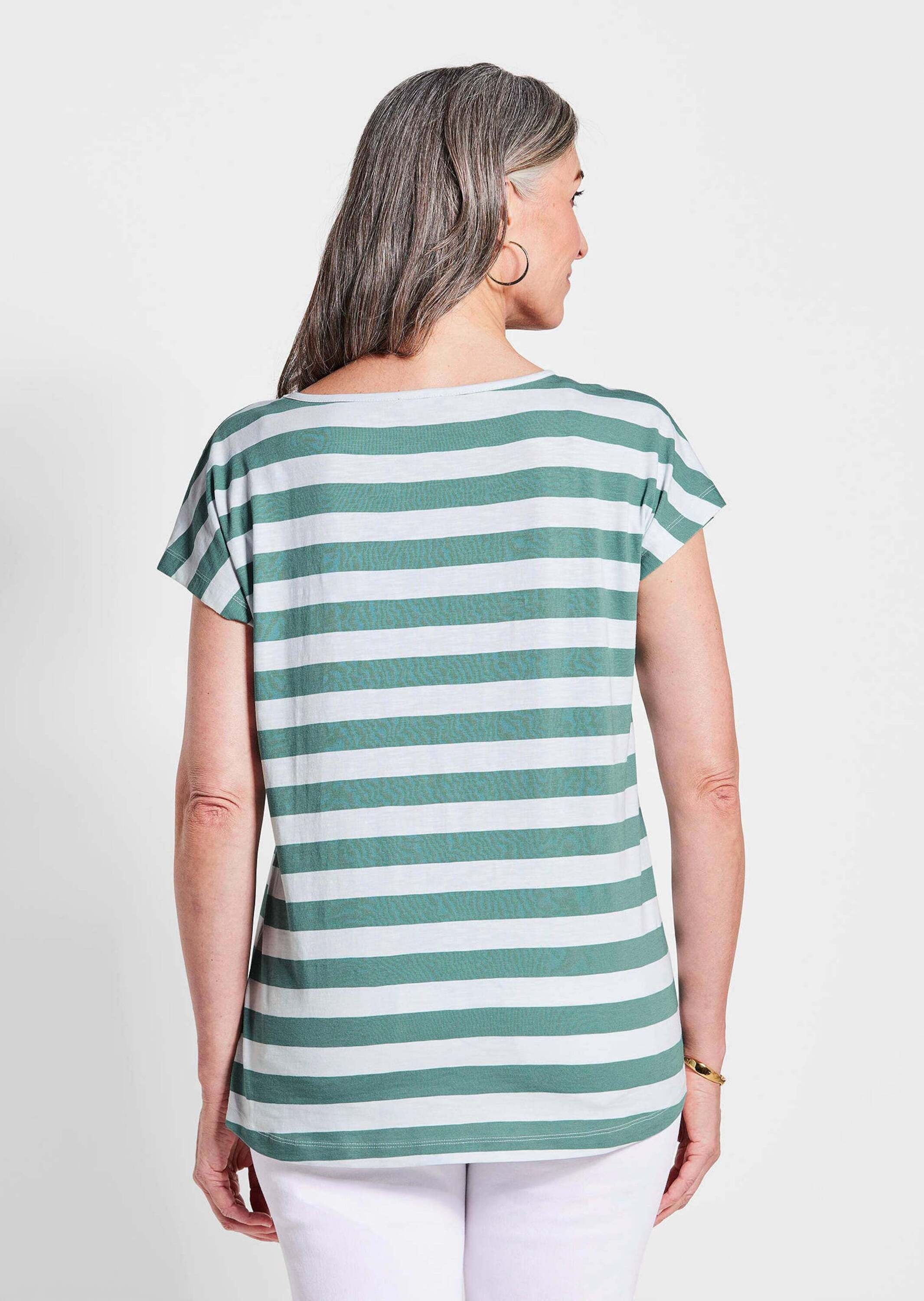 GOLDNER Kurzarmshirt »Kurzgröße Modisches Blockstreifen-Oberteil«