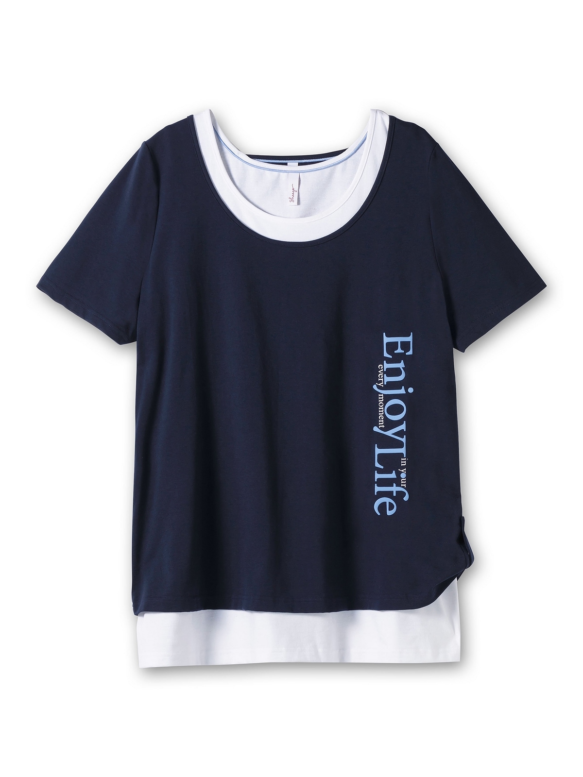 Sheego T-Shirt »Große Größen«, separatem online BAUR | Wordingprint und Top kaufen mit