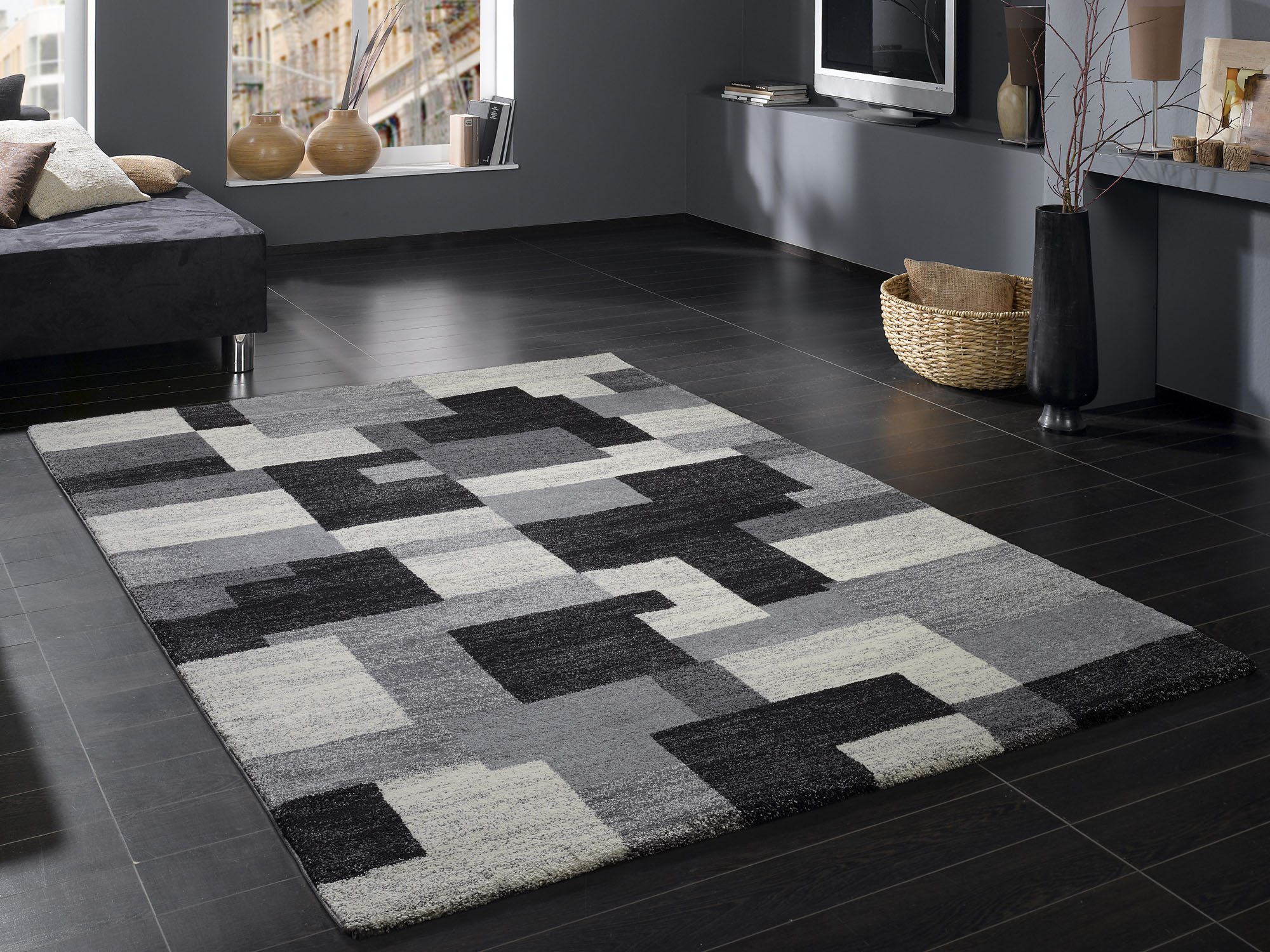 OCI DIE TEPPICHMARKE Teppich "STEADY ALLOVER" rechteckig 20 mm Höhe Frisé Kurzdlor, Mosaik, robust, Wohnzimmer