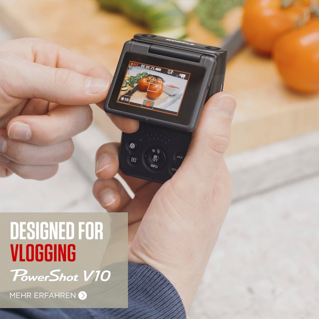 Canon Camcorder »PowerShot V10 Silber Vlogging-Kit«, 4K Ultra HD, Bluetooth-WLAN (Wi-Fi)