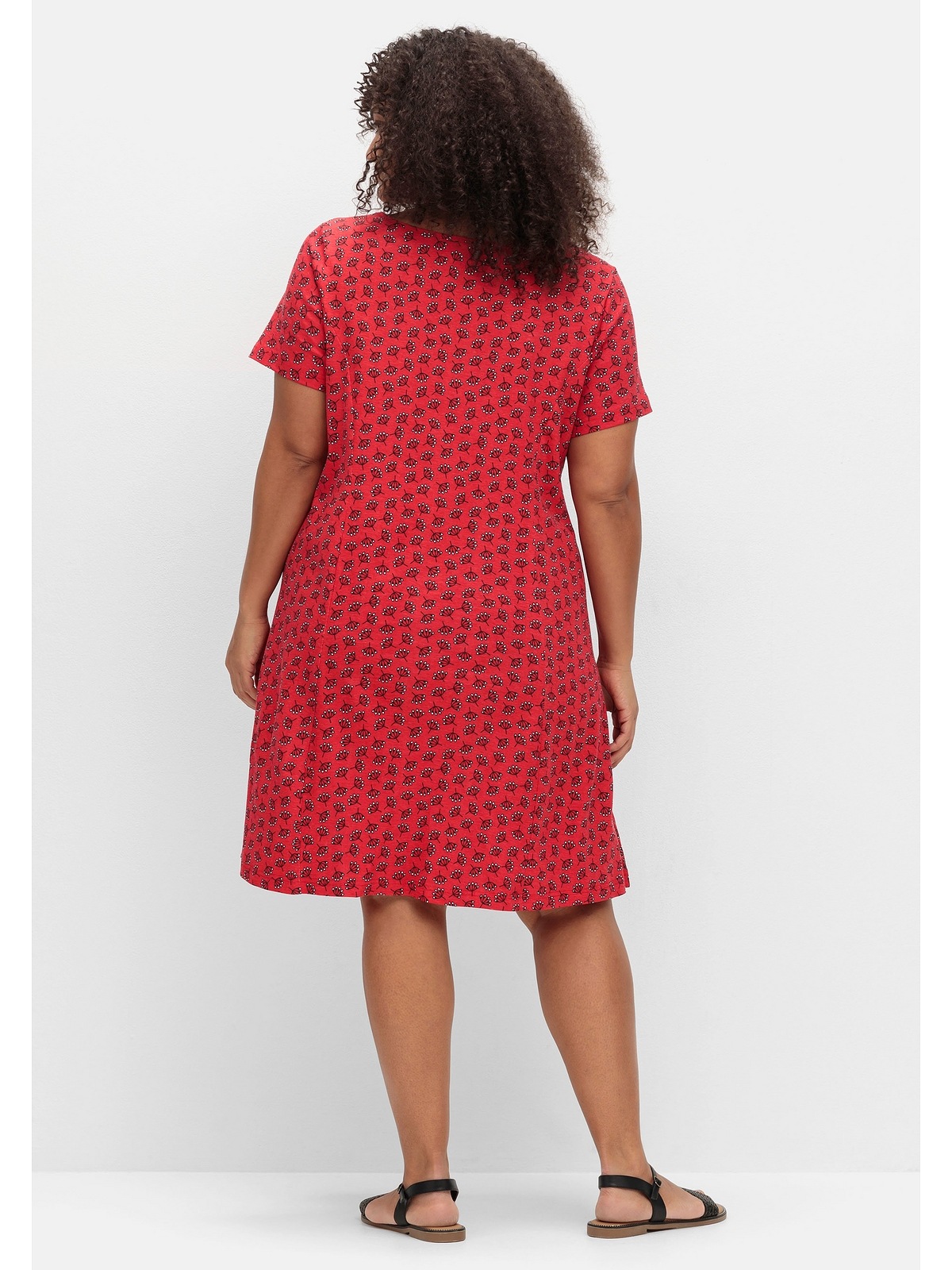 Sheego Jerseykleid "Große Größen", mit schwingendem Rockteil günstig online kaufen