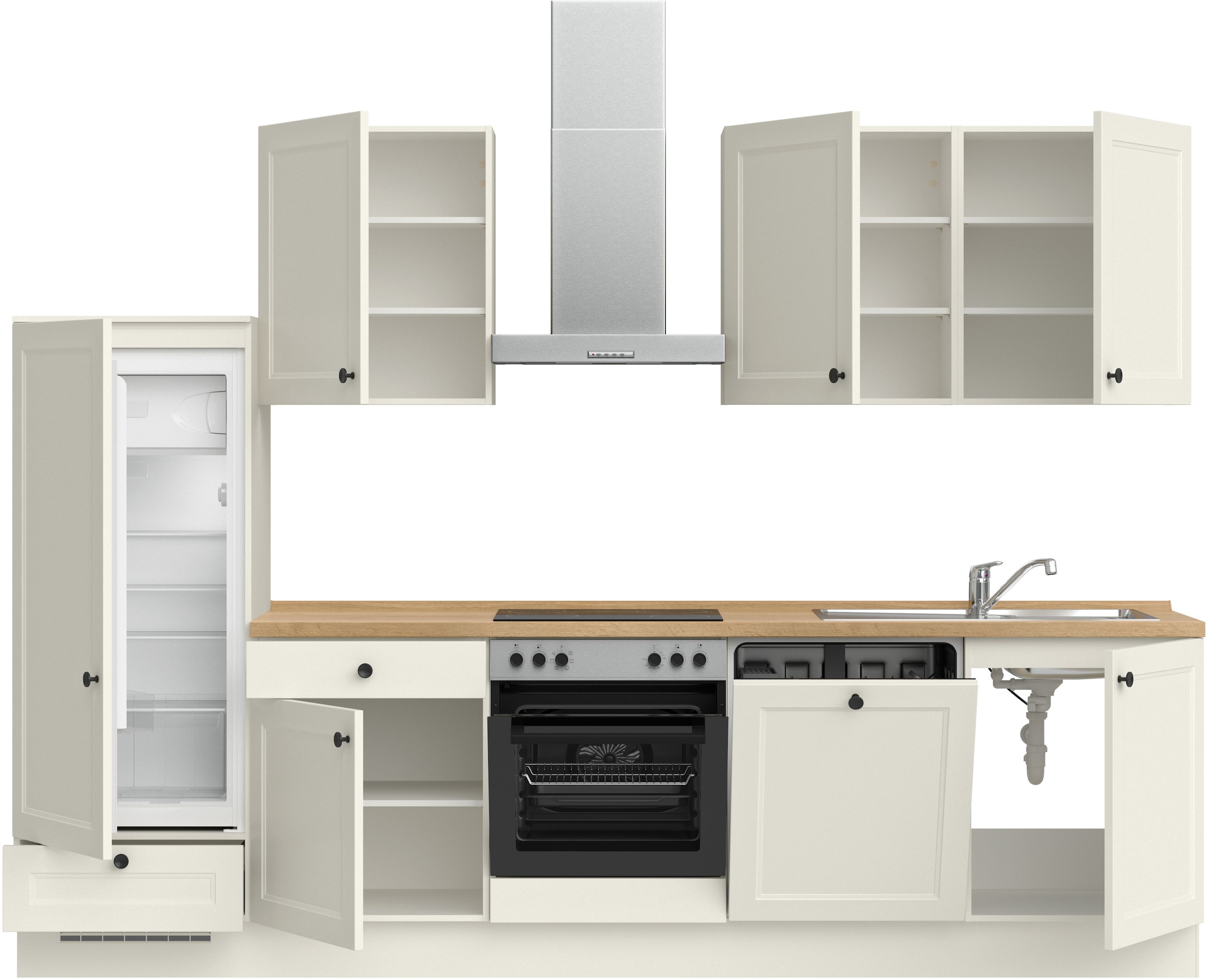 nobilia® Küchenzeile »"Cascada I"«, vormontiert, Ausrichtung wählbar, Breite 300 cm, wahlw. mit E-Geräten