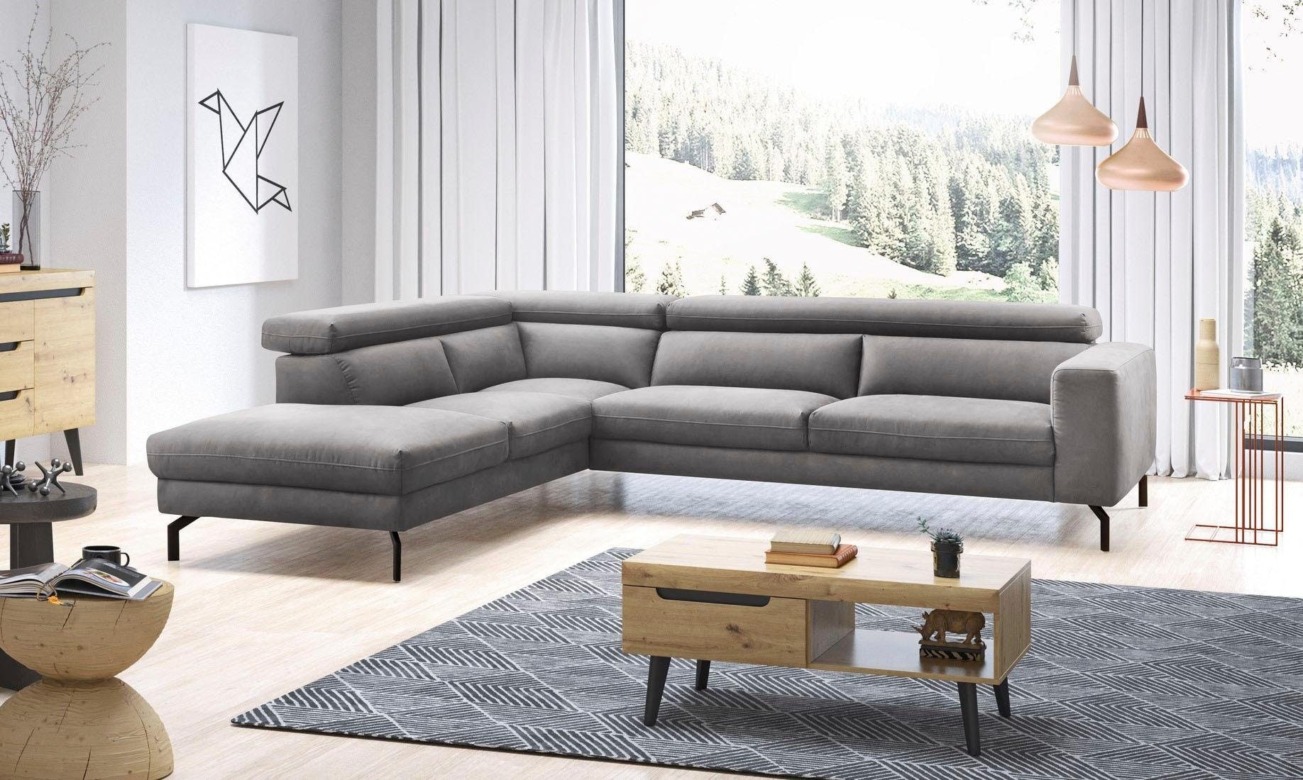 Home affaire Ecksofa "Olanta, modern und bequem, Breite 305cm, Fuß 16cm hoc günstig online kaufen