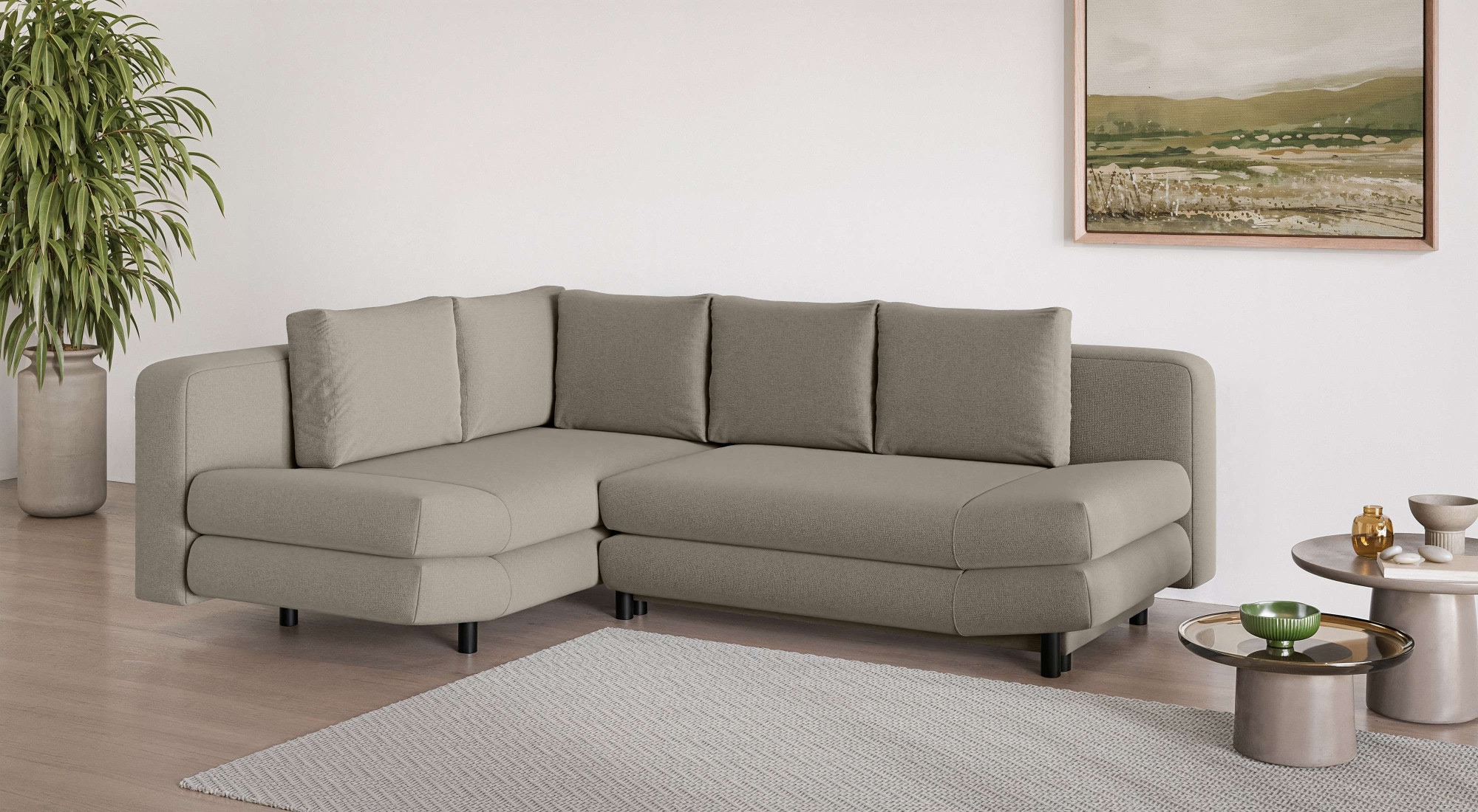 Home affaire Ecksofa "LENNARA Schlafsofa mit Bettkasten, Maße B/T/H: 234/17 günstig online kaufen