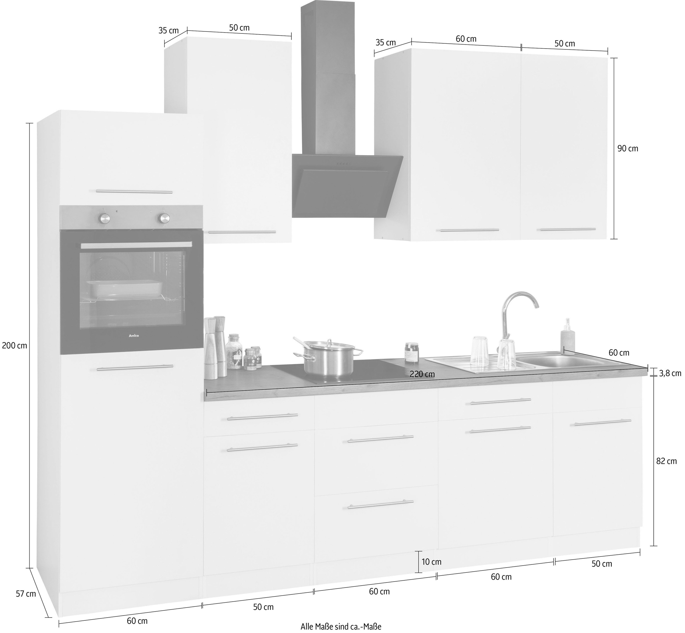 wiho Küchen 1100000002199 »Unna« ohne E-Geräte, Breite 280 cm