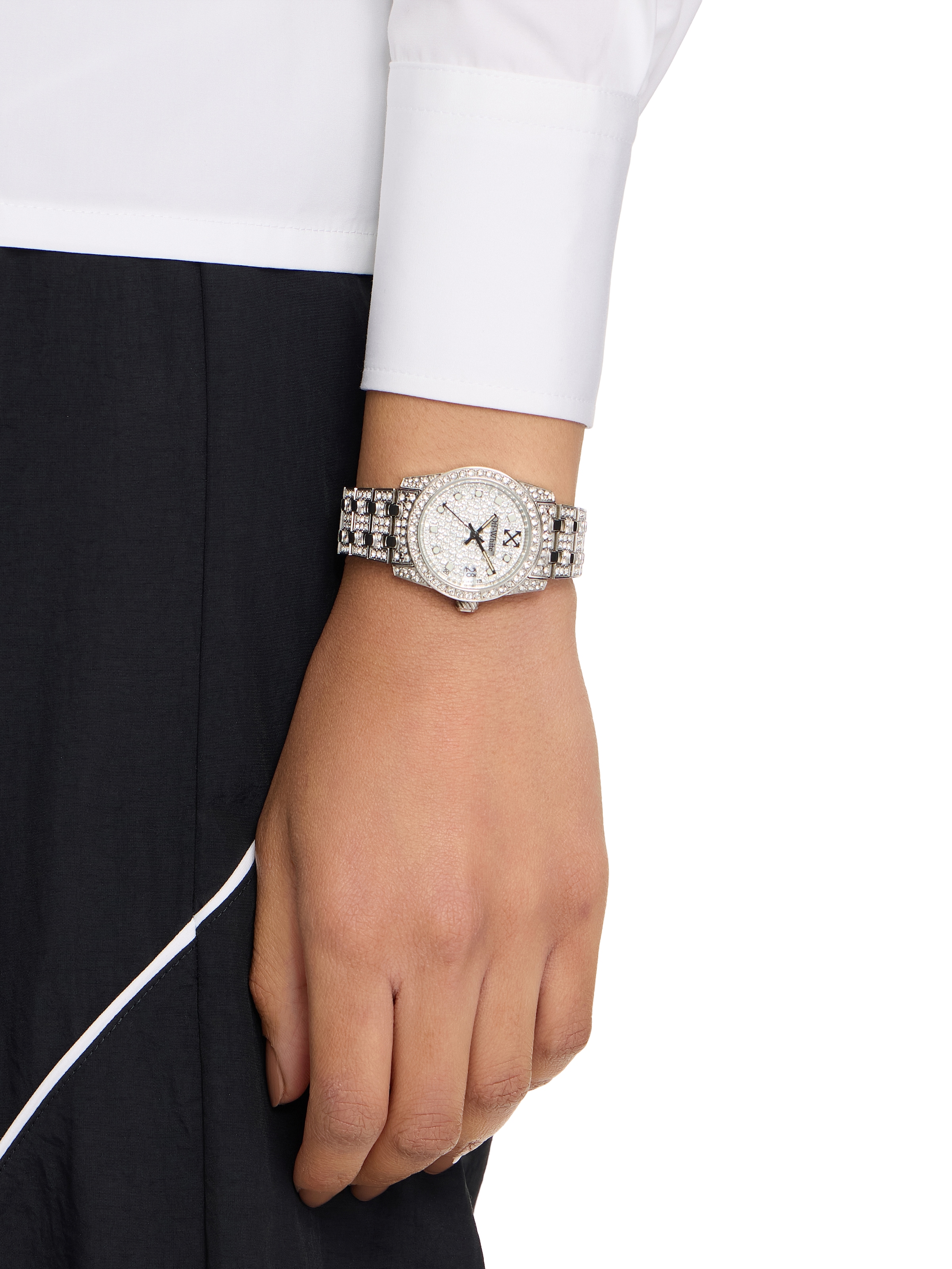 OFF-WHITE Quarzuhr »DISCREET« Armbanduhr, Damenuhr, Edelstahlarmband, analog, Tag