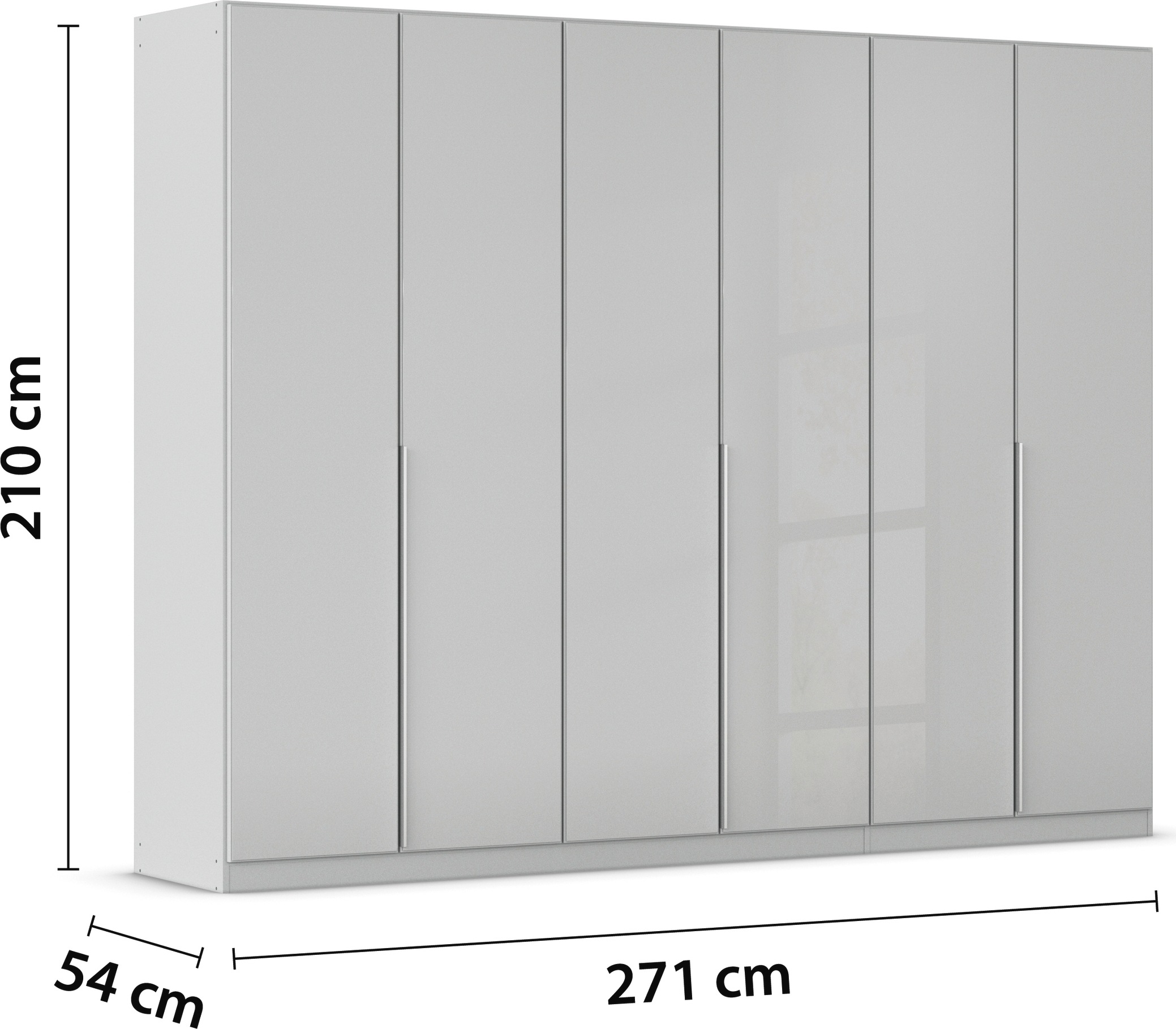 rauch Drehtürenschrank »Kleiderschrank Kleiderschränke Schrank Garderobe AGORDO mit Glasfront«, (in zwei Griff-Farben), durchdachte Innenausstattung, in 6 Breiten und 2 Höhen MADE IN GERMANY
