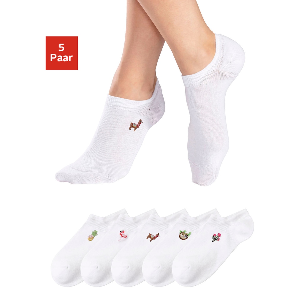 H.I.S Sneakersocken, (Set, 5 Paar), mit Motivstickerei