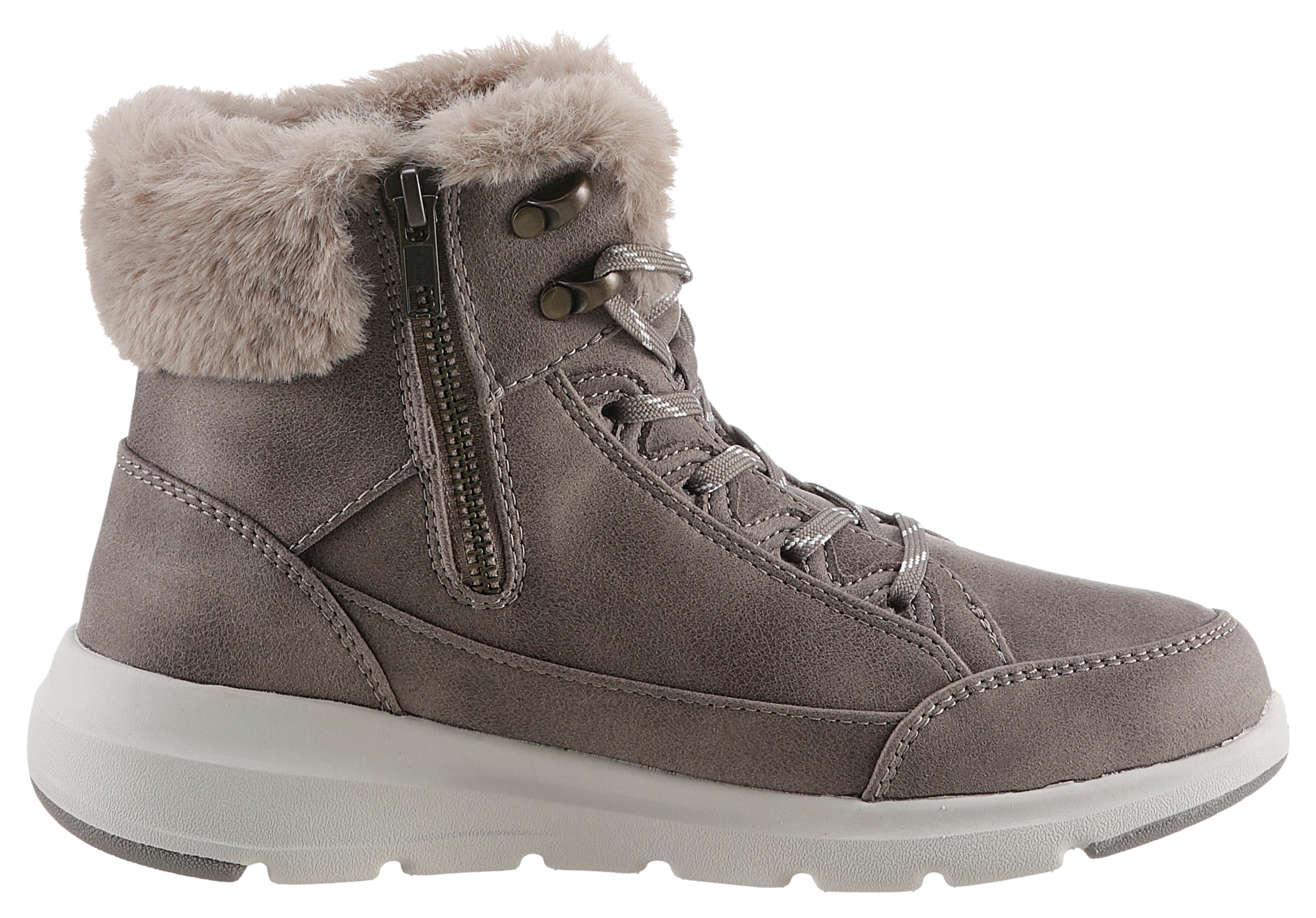 Skechers Winterboots »GLACIAL ULTRA-COZYLY«, Winterschuh, Snowboots, Schnürstiefel mit weichem Fellimitatbesatz