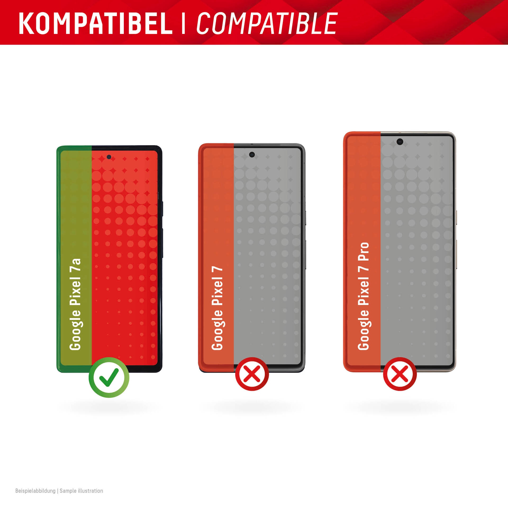Displex Displayschutzglas »Real Glass + Case«, für Google Pixel 7a, Displayschutzfolie Displayschutz Rundumschutz 360 Grad splitterfest
