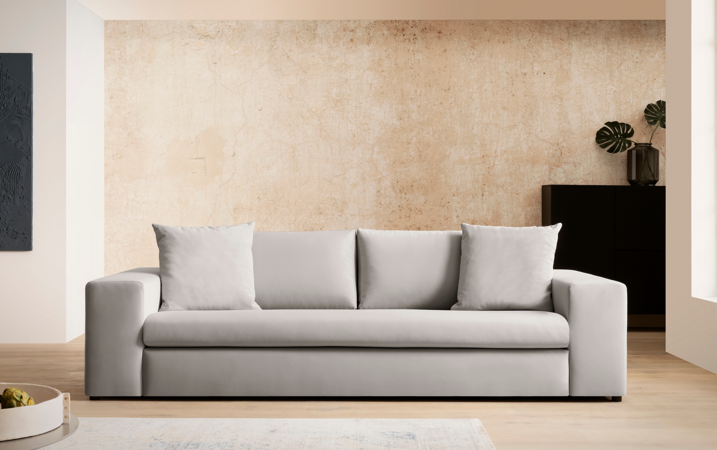 Home affaire 3-Sitzer "SLEETLAND XXL in Samtvelours oder Vintage-Leder-Opti günstig online kaufen