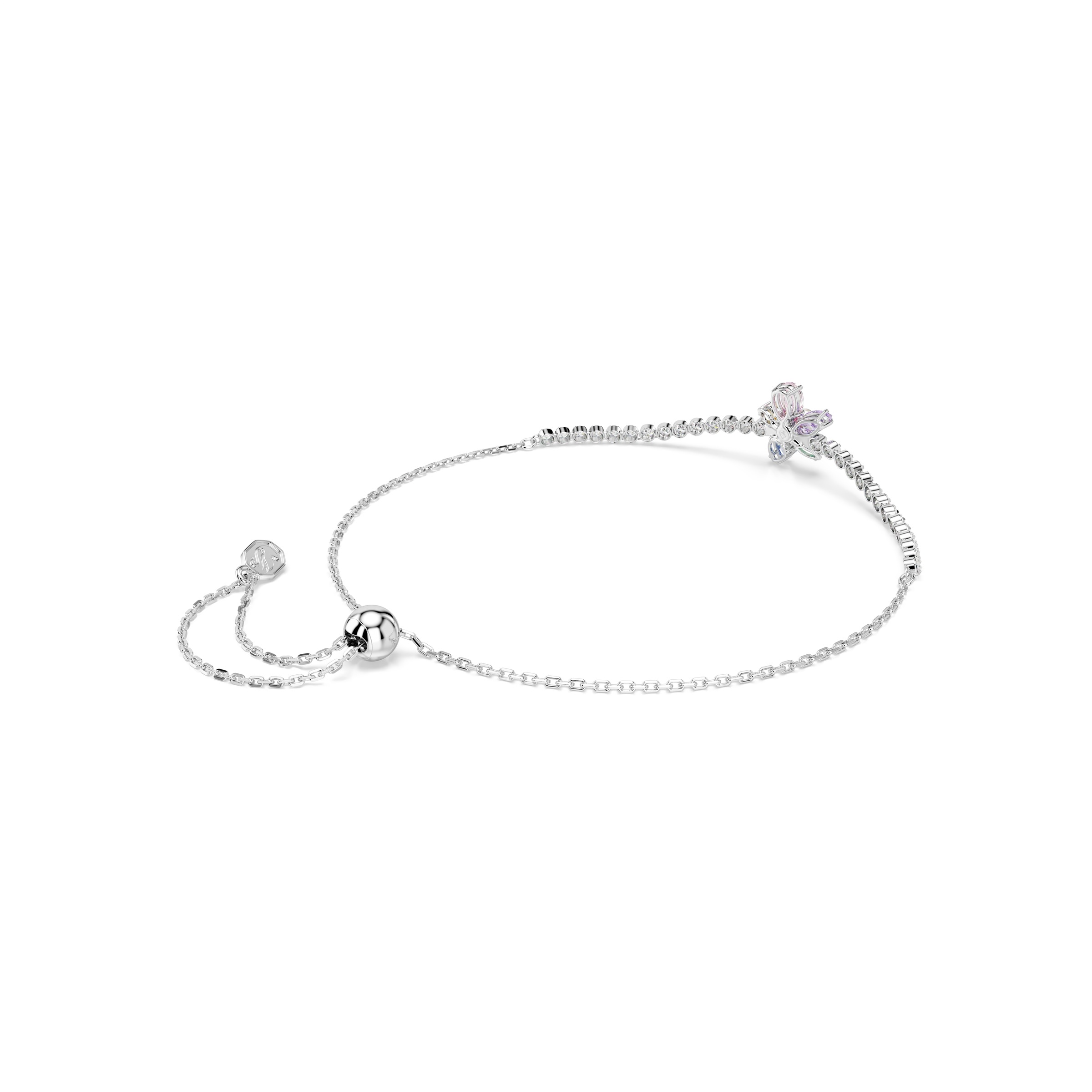 Armkette SWAROVSKI "Schmuck Geschenk Capsule Armband", metallfarben, kristallweiß, lila, pink, blau, grün, gelb, weiß, kristallweiß, lila, pink, blau, grün, gelb, Armbänder, Damen, Metall Perlen, Metall, Perlen, Armkette, mit Swarovski Kristall, Zirkonia  3