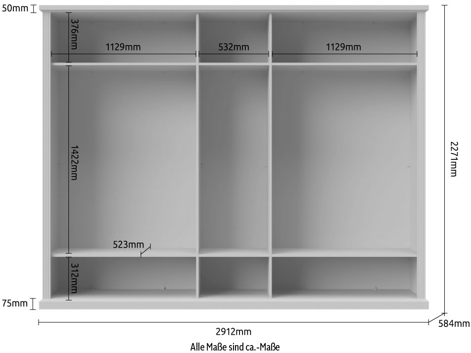 Home affaire Kleiderschrank »Tara«, lackiert mit wasserbasiertem UV-Lack, in 4 Breiten