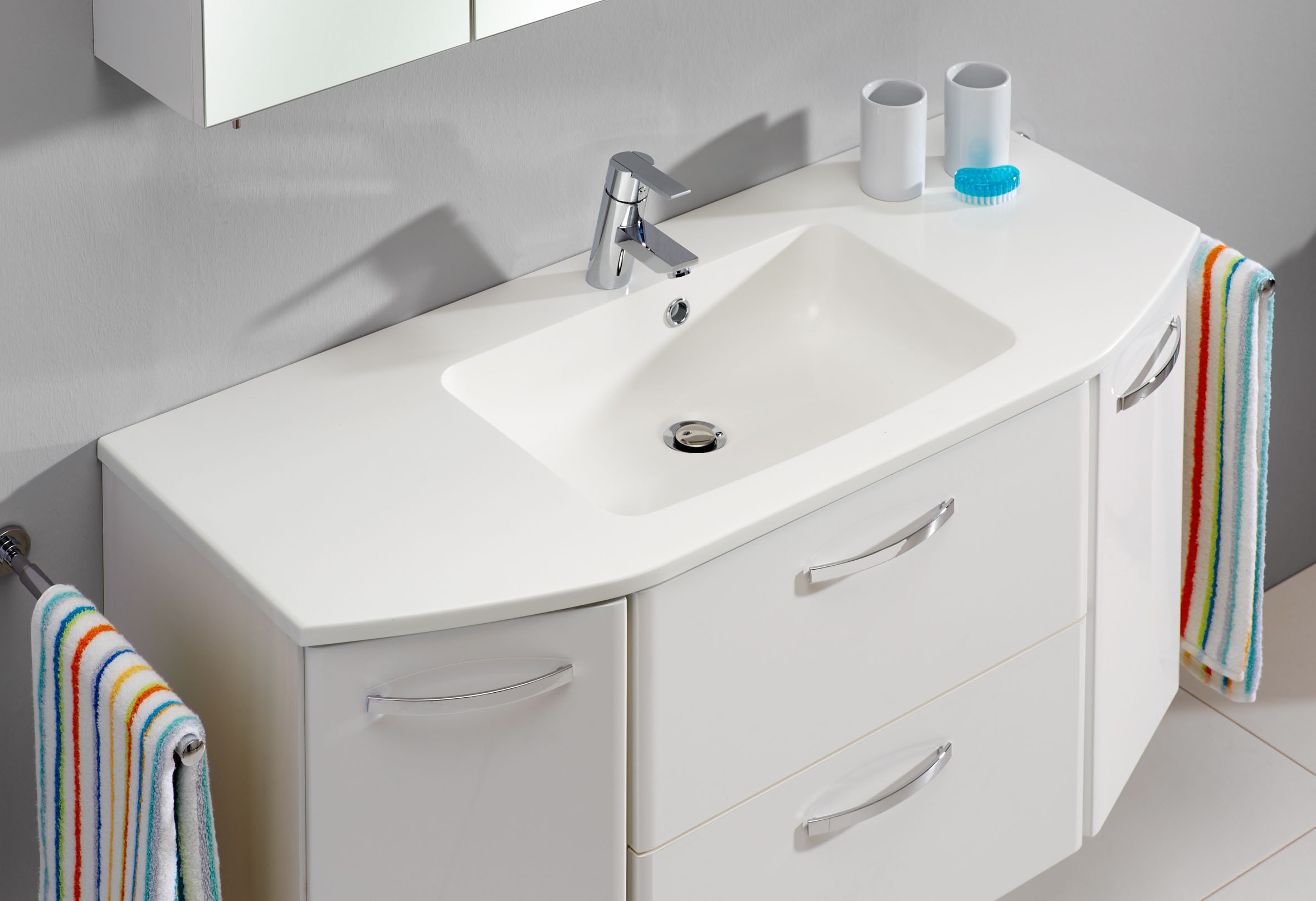 Saphir Badmöbel-Set »Quickset 326, 4-teilig, mit Mineralmarmorwaschtisch« 4 Stk. tlg.