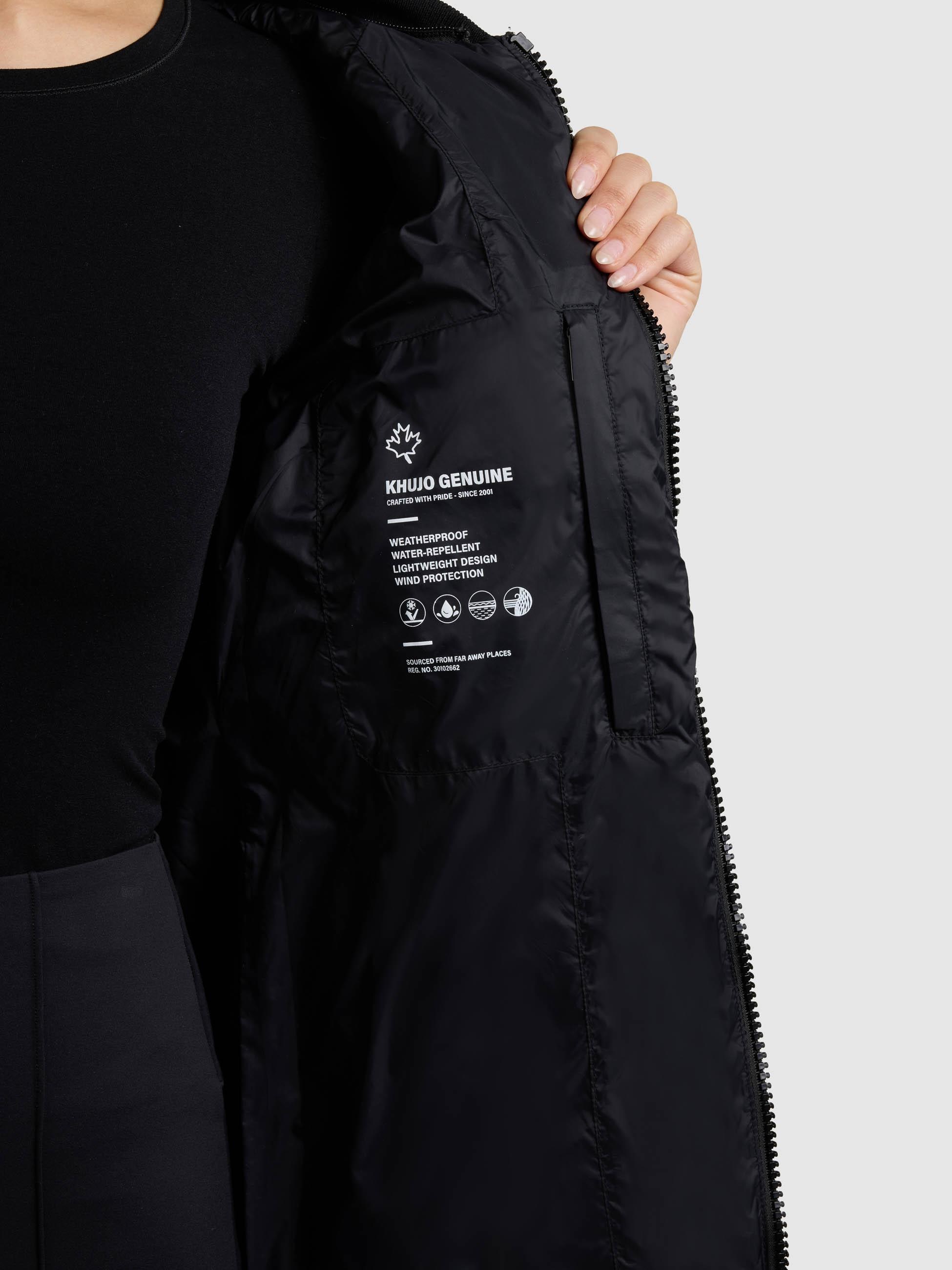 khujo Kurzmantel »Nora« Materialmix-Mantel mit abnehmbarer kapuze