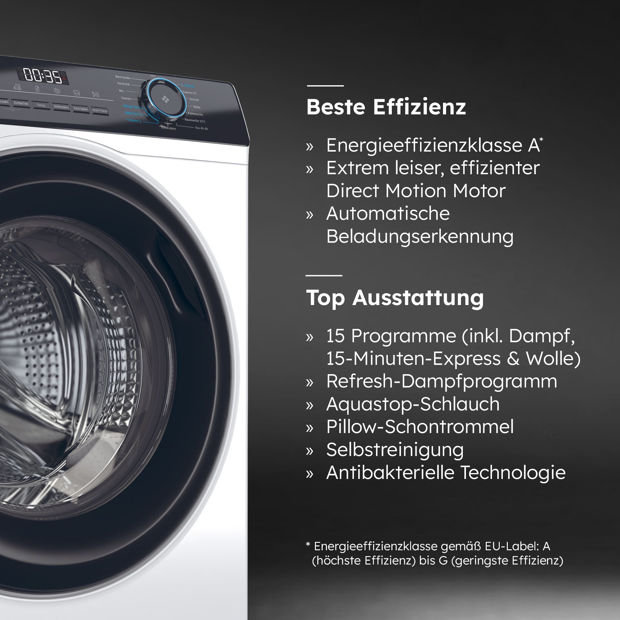 Haier Waschmaschine »HW70-B14929« 7 kg 1400 U/min 7 kg, 1400 U/min, Flüsterleiser Motor, Antibakterielle Technologie