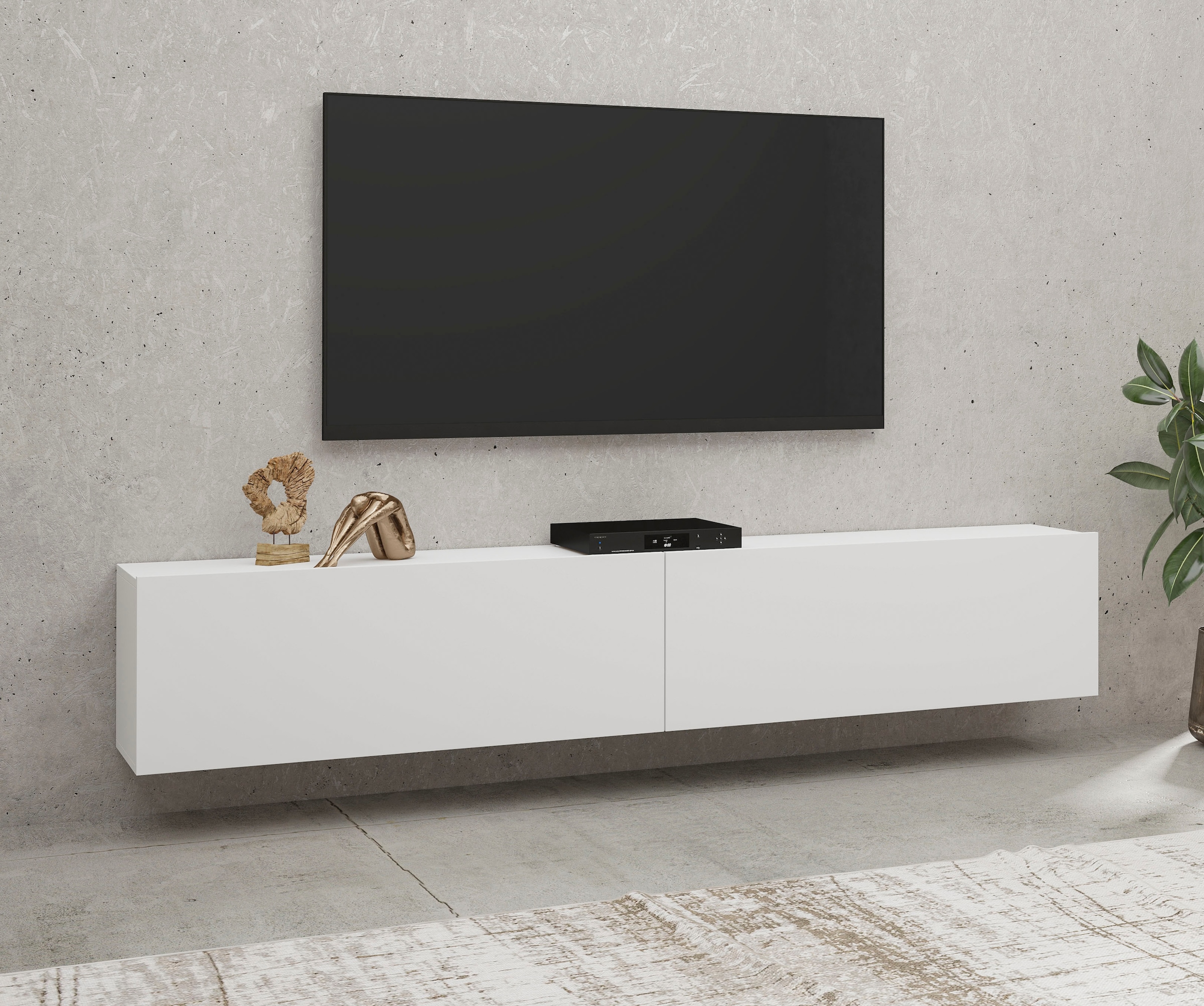 Home affaire Lowboard "Ava, Breite 180 cm, hängend und stehend montierbar" günstig online kaufen