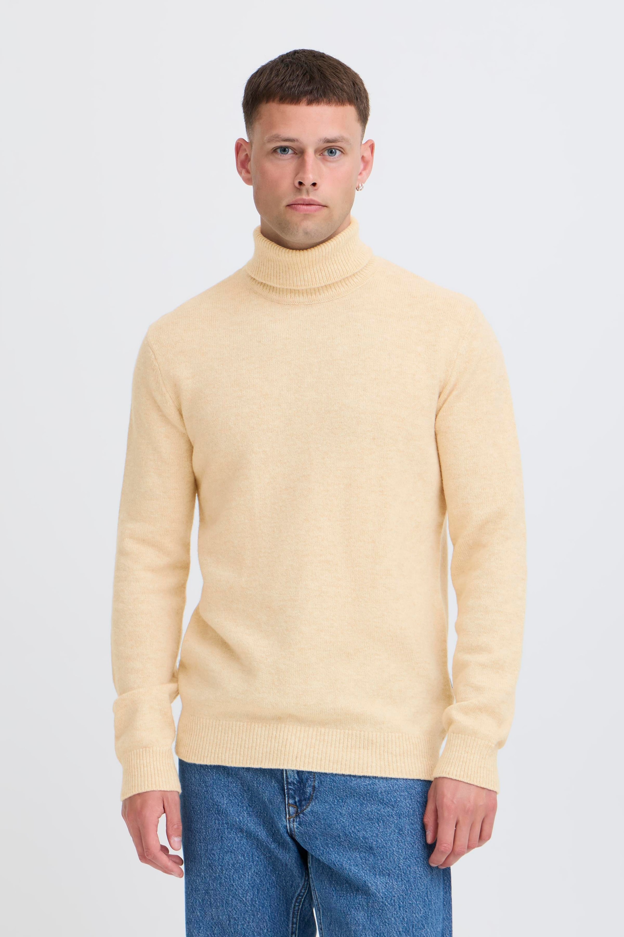 Blend Rollkragenpullover "BHBRANKO ROLL KNIT" mit Markenlabel, aus Wollmischung, Regular Fit, hüftlang