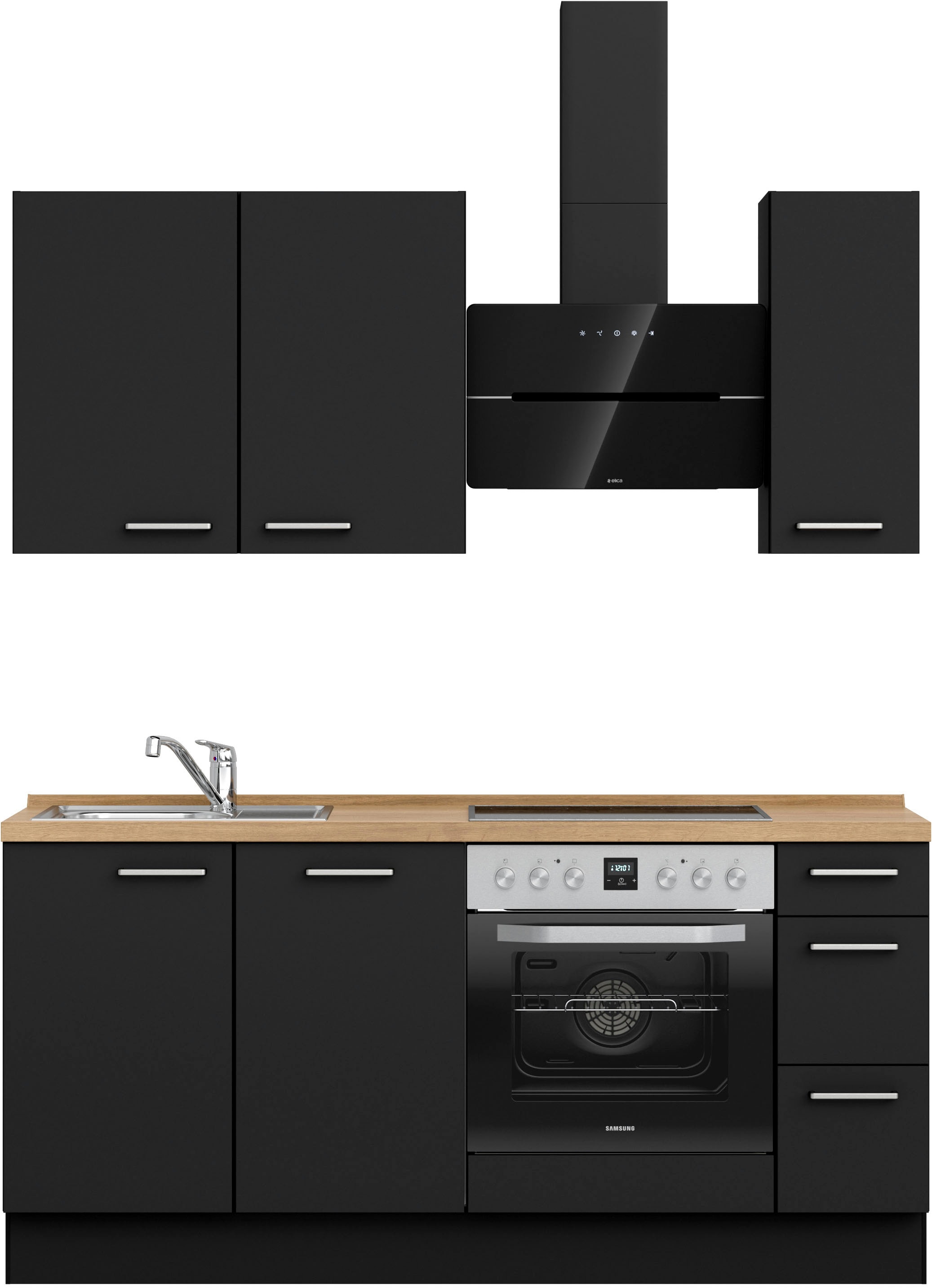 nobilia Küchenzeile ""Touch II", NEU: individuell anpassbar mit gratis Profi-Beratung" vormontiert, Breite 180 cm, Ausrichtung wählbar, wahlw. mit E-Geräten