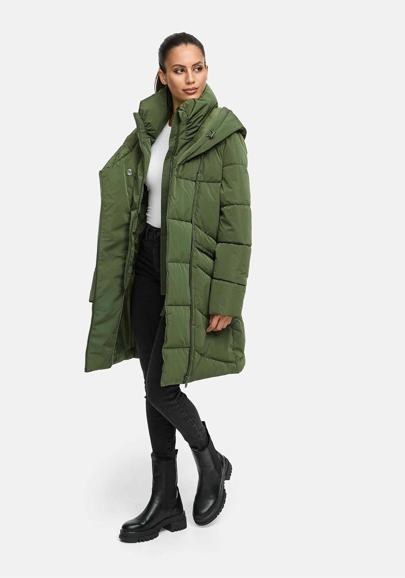 Marikoo Winterjacke "Virenaa", mit extra hohem Kragen und warmem Fleecefutt günstig online kaufen