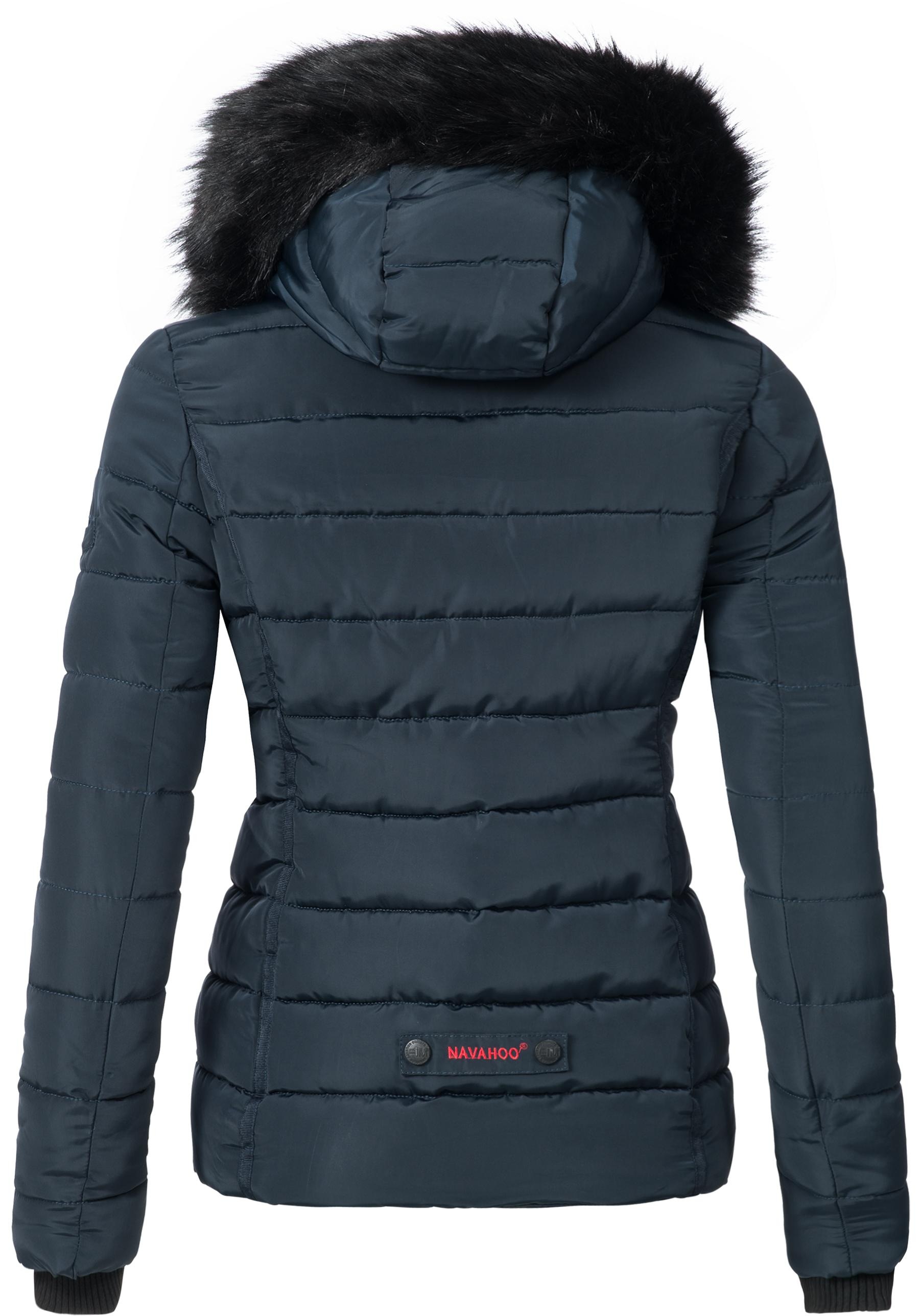 Navahoo Steppjacke »Miamor«, mit Kapuze, hochwertige Winterjacke m. voluminöser Kunstpelz-Kapuze