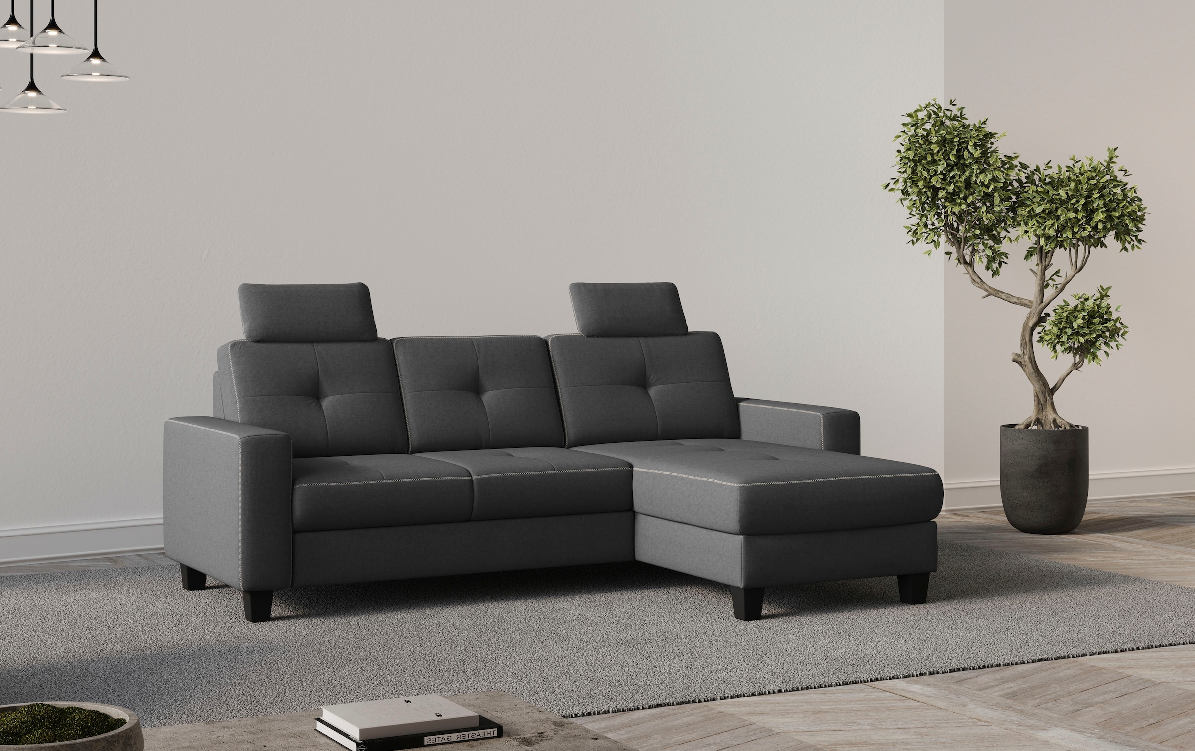 OTTO home Ecksofa "Varese" wahlweise mit Schlaffunktion und Bettkasten