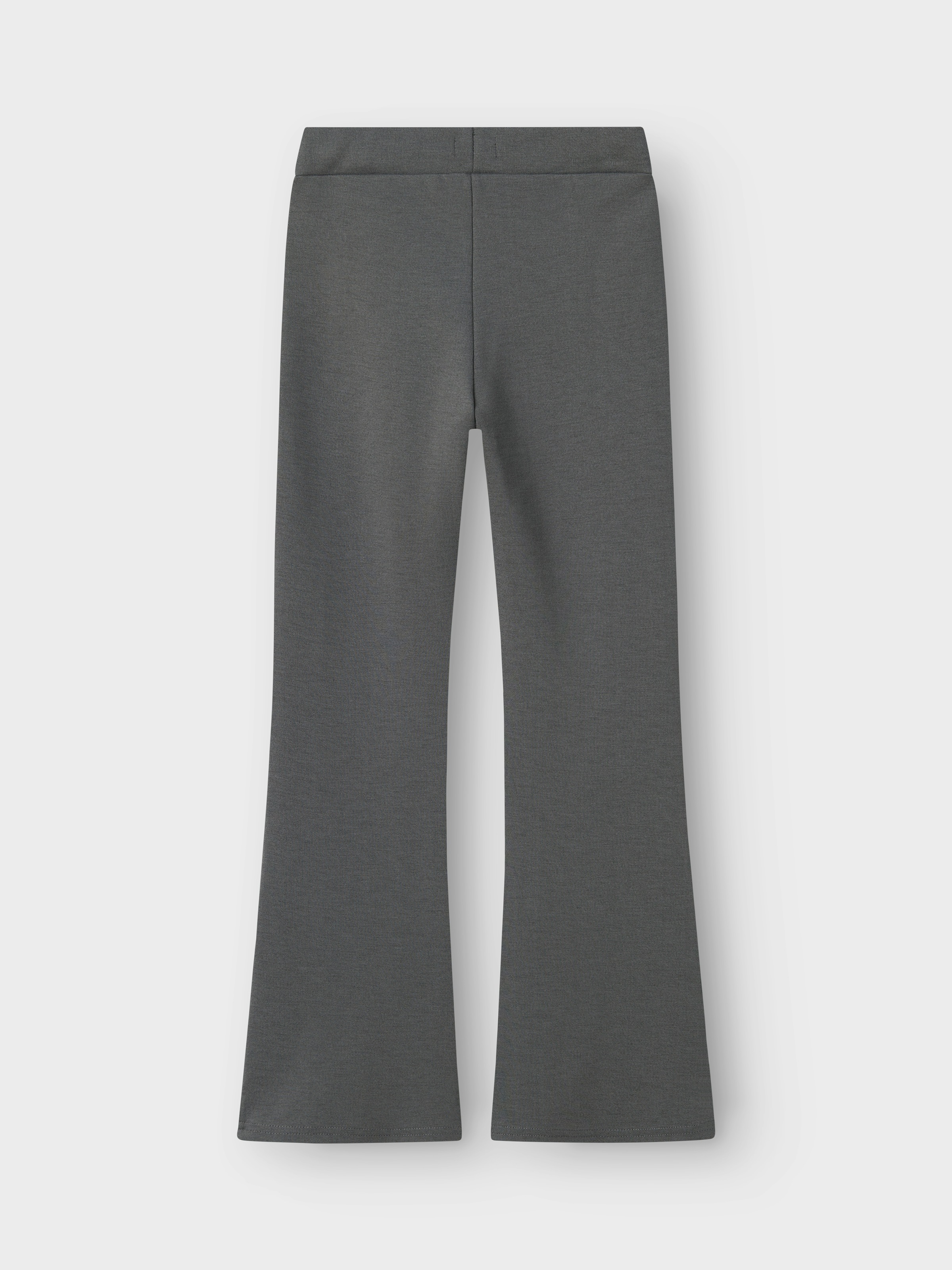 Jerseyhose NAME IT "NKFFRIKKALI für Mädchen mit ausgestelltem Bein und Viskose", Mädchen, Gr. 140, N-Gr, grau (lava smoke), Jersey, Obermaterial: 67% Viskose, 28% Polyester, 5% Elasthan, unifarben, ausgestellt lang, Hosen Jerseyhose, unifarben, casual, au 2