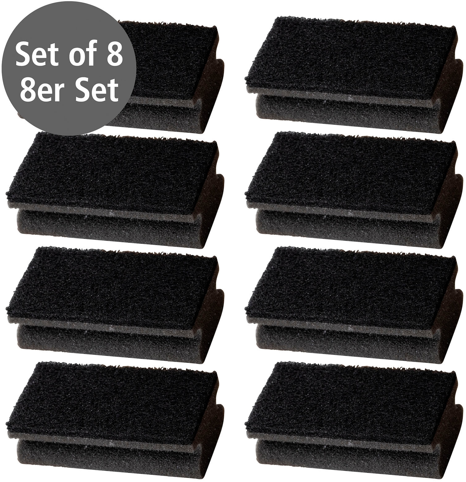 WENKO Reinigungsschwamm »Modell Ben, 8er Set«, (Set, 8 St.), 2-Phasen Schwamm, grobe & weiche Seite, mit extra großer Oberfläche